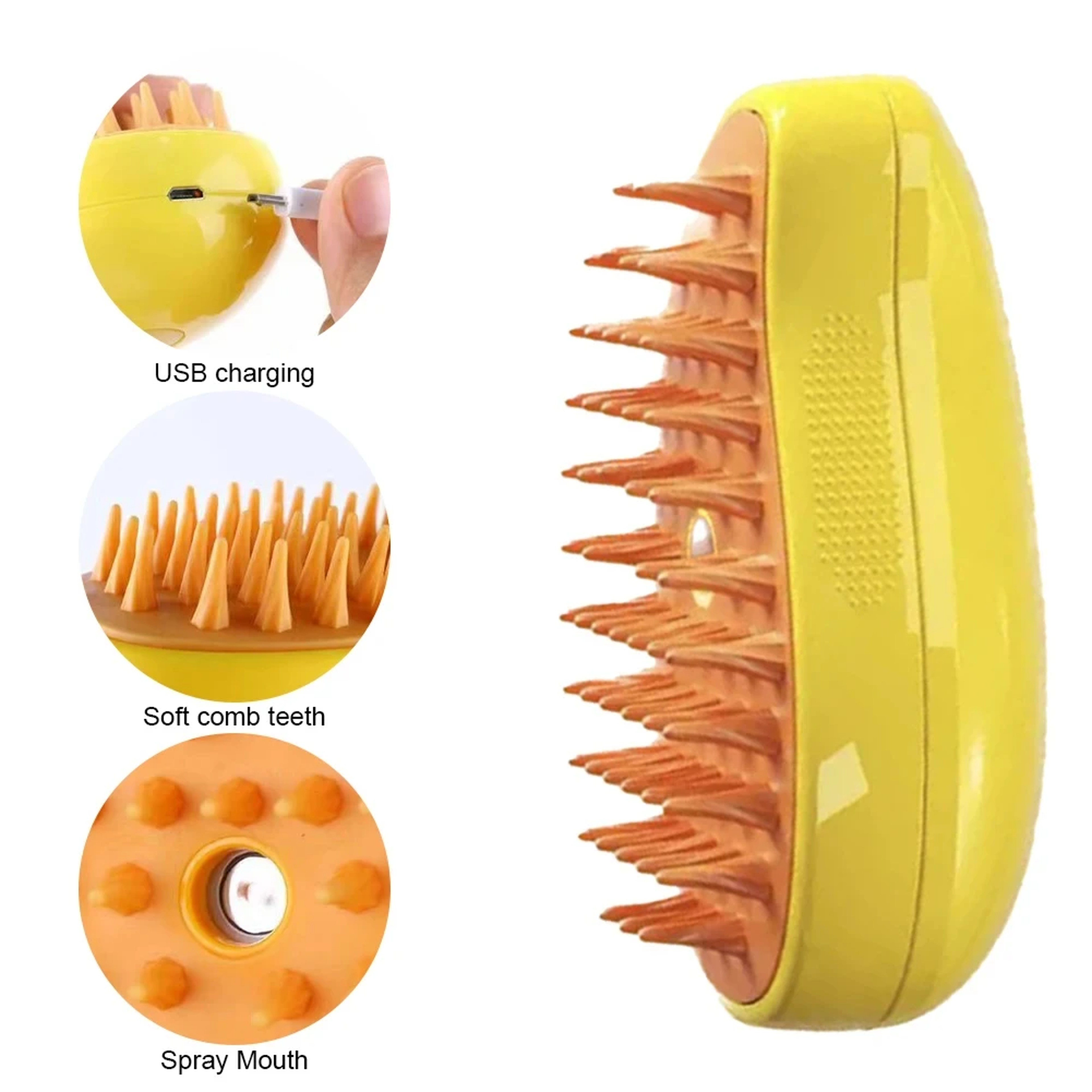 Premium 3 In 1 Electric Pet Grooming Brush Steam Spray Massage  Shedding Tool 3