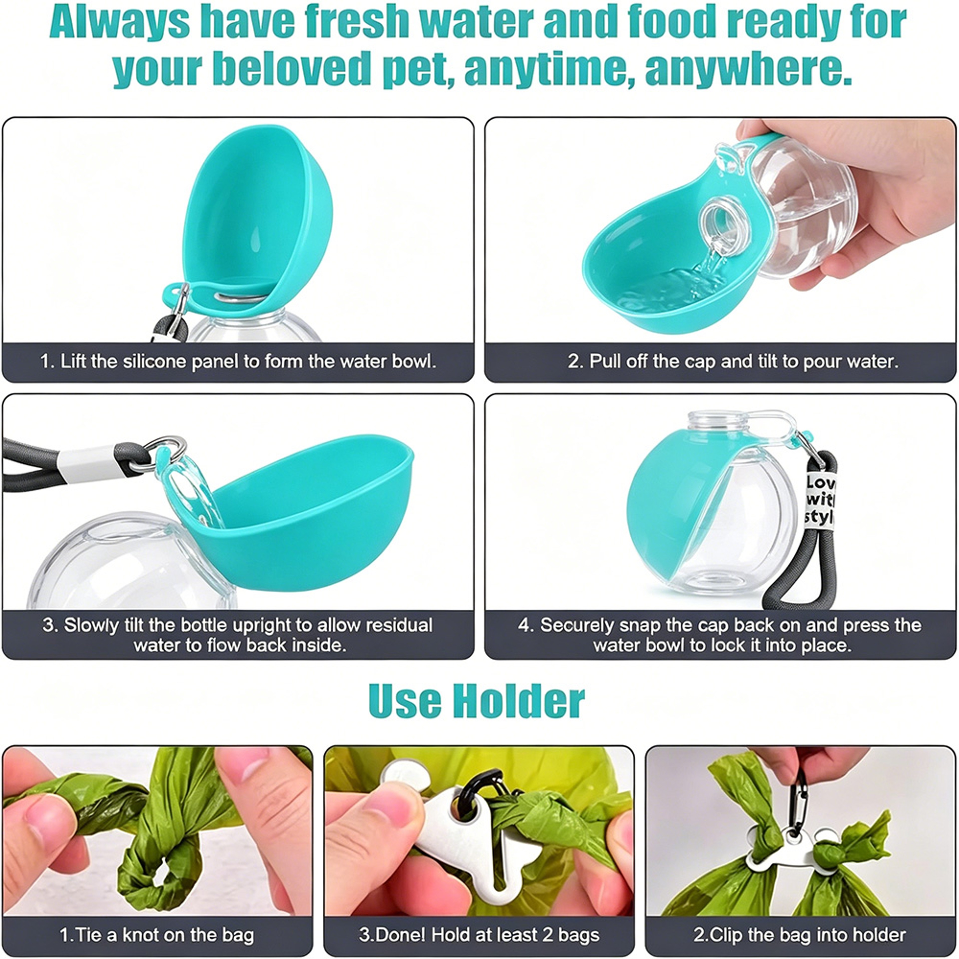 Premium Portable Dog Water Bottle 285ml Leak Proof Travel Pet Water Dispenser – view 6