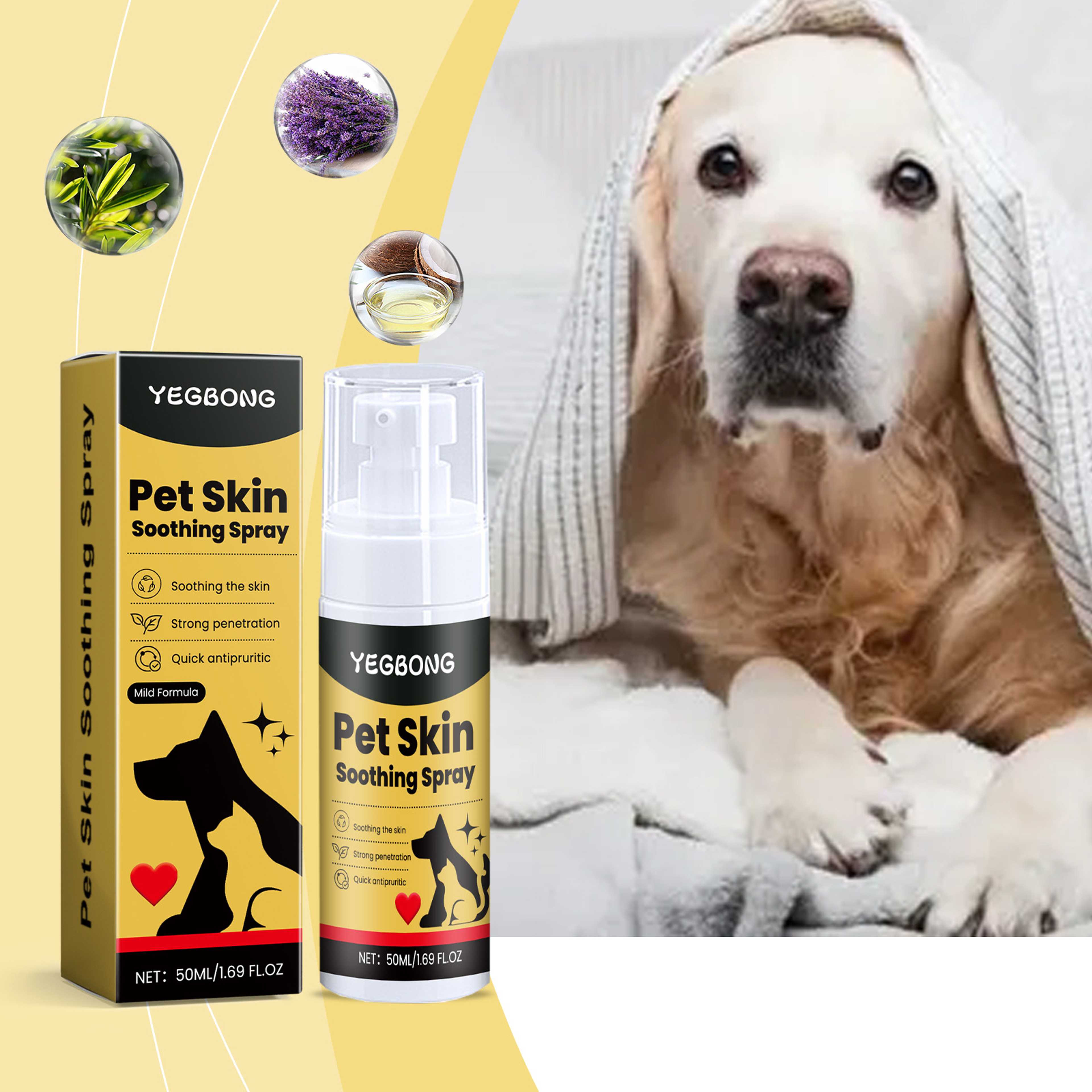 Premium Pet Skin Care & Itch Relief Spray Flea & Lice Control Spray for Dogs & Cats – view 1