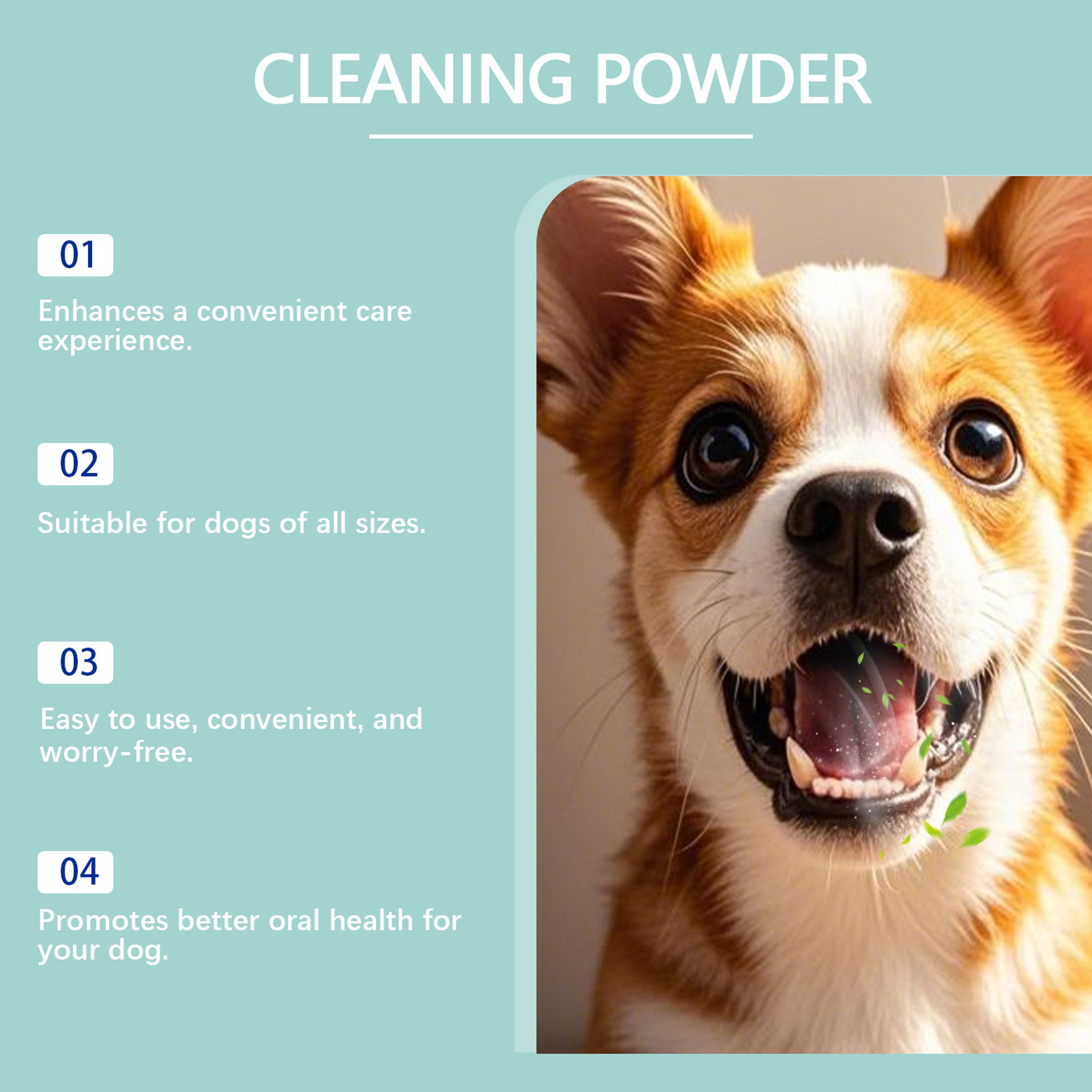 Naturally Fresh Dog Oral Care Powder Teeth Cleaning  Plaque Tartar Remover Breath Freshener 1
