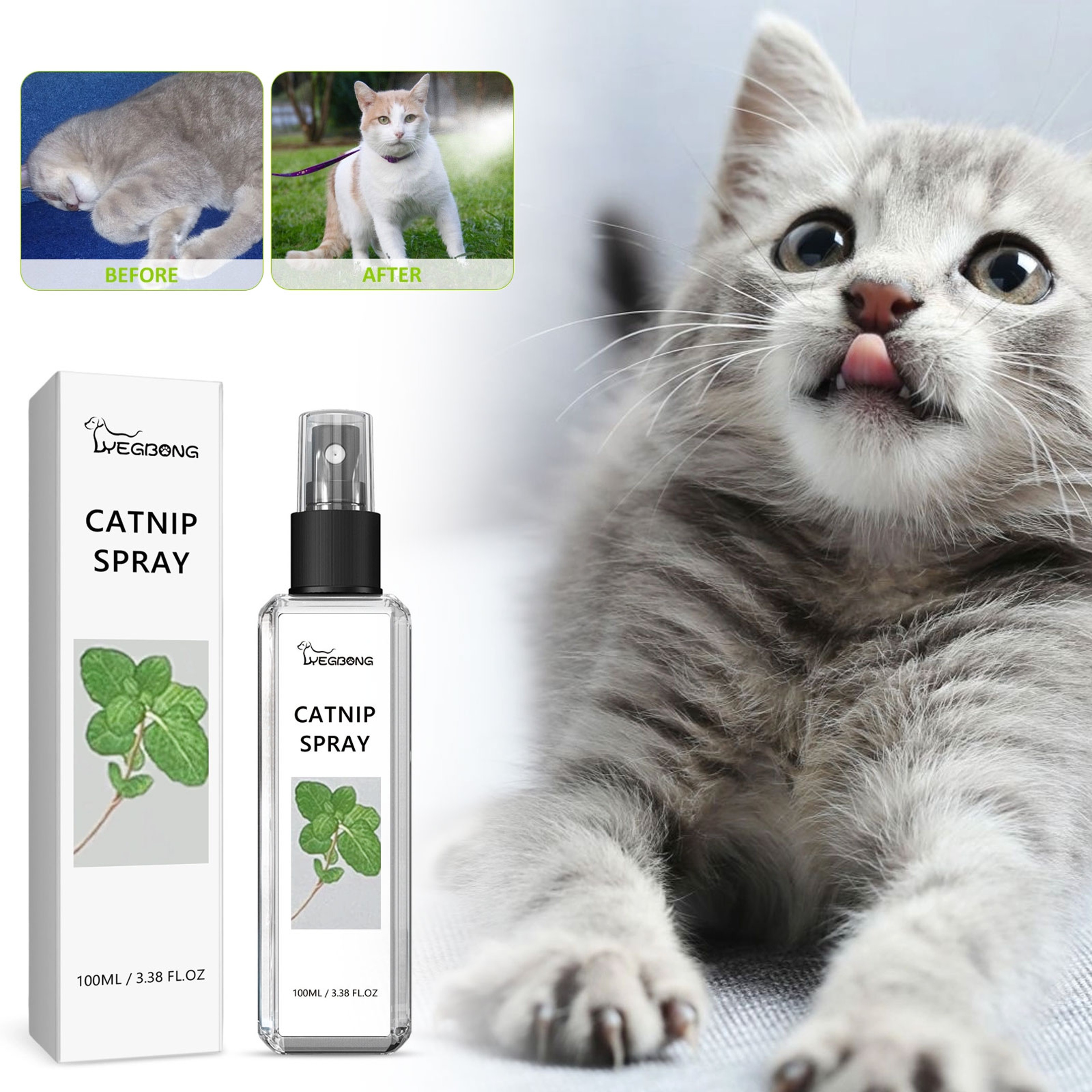 Premium Catnip Spray for Cats Natural Cat Training & Scratching Attractant Mist – view 1
