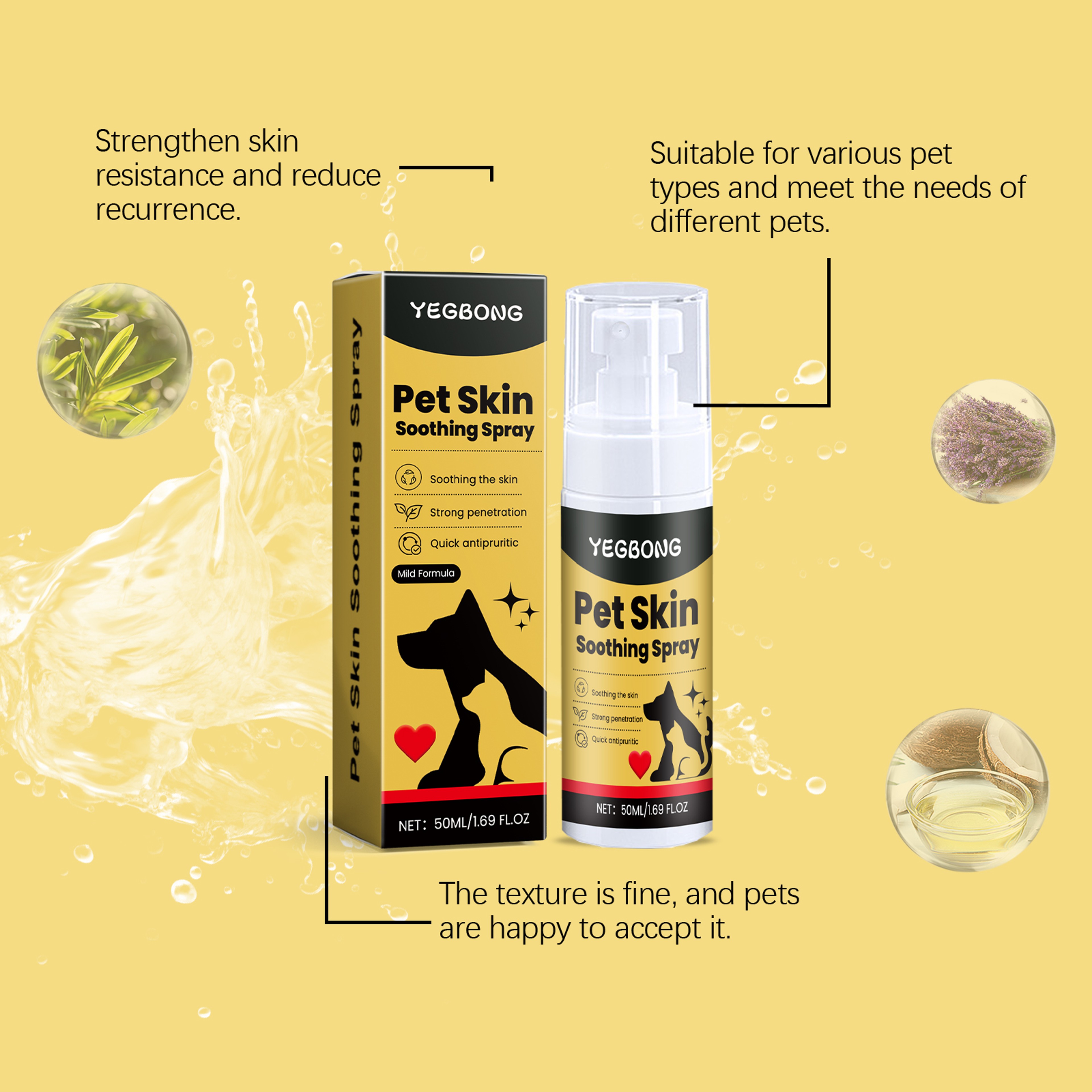 Herbal Pet Anti Itch Relief Spray For Dogs  Cats Skin Repair Care 4
