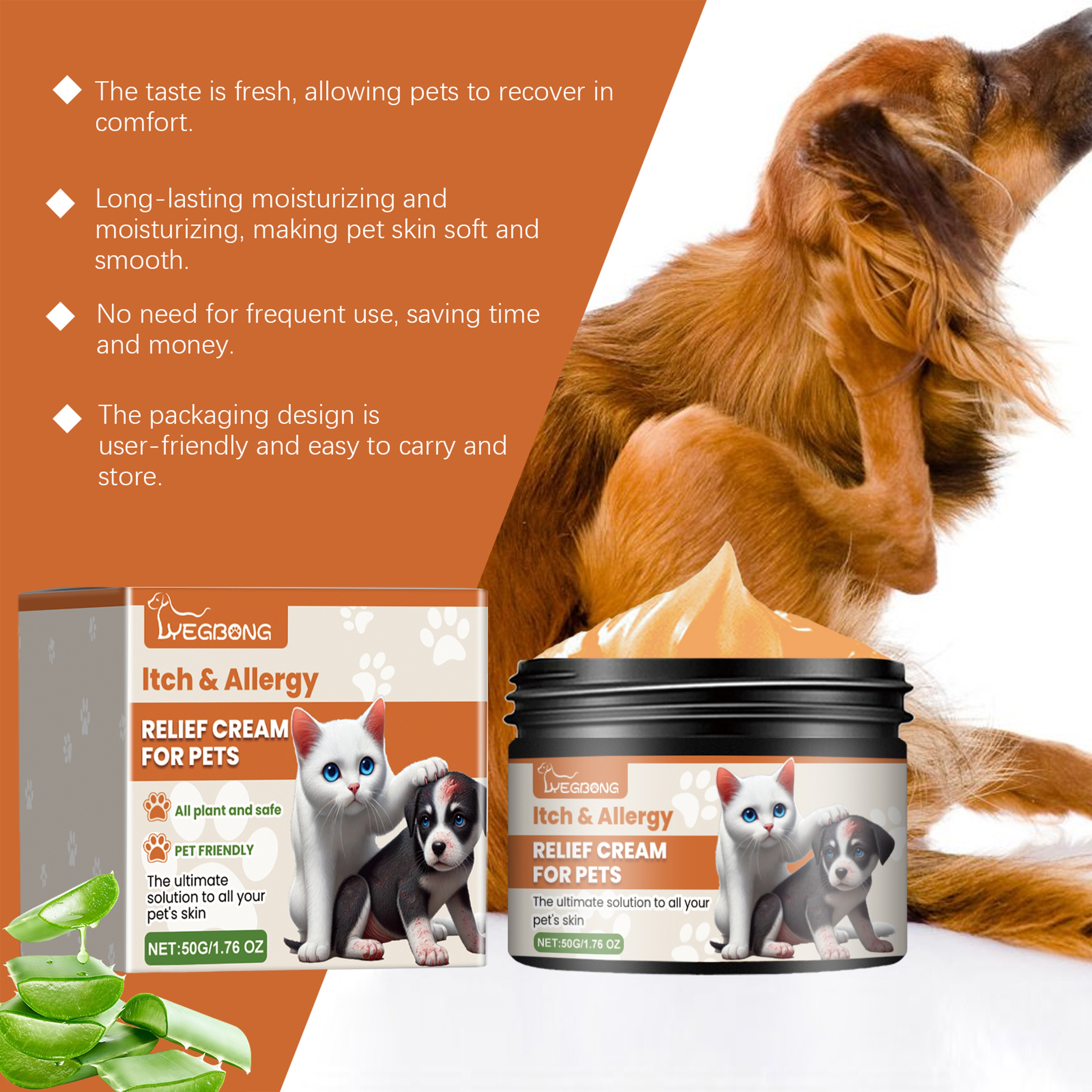 Herbal Pet Skin Repair Cream for Dogs & Cats Anti Itch Relief & Fur Care – view 2