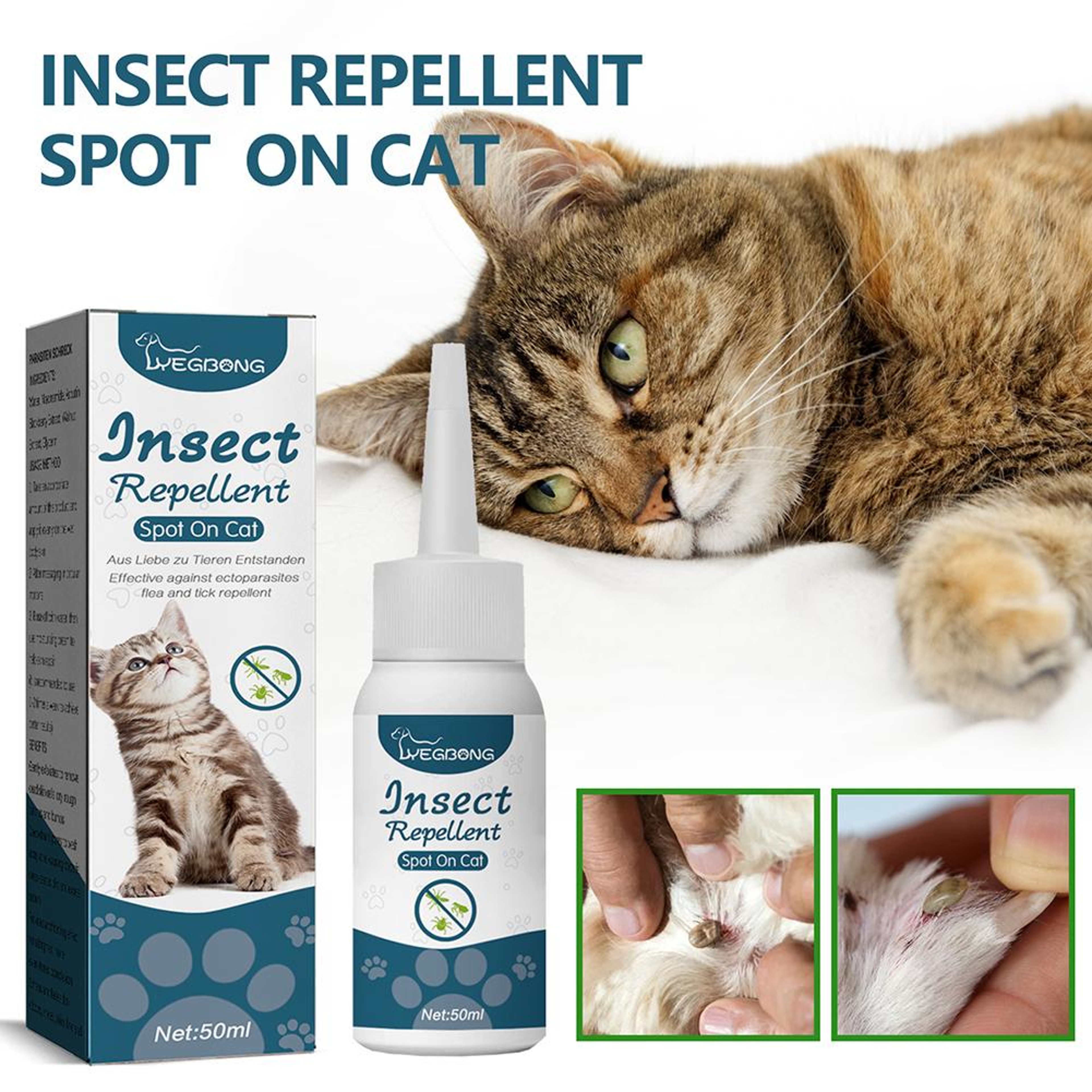 Flea & Tick Relief Drops for Dogs & Cats 50ml Flea Treatment for Cats, Dog Flea Drops, Tick & Mite Control – view 3