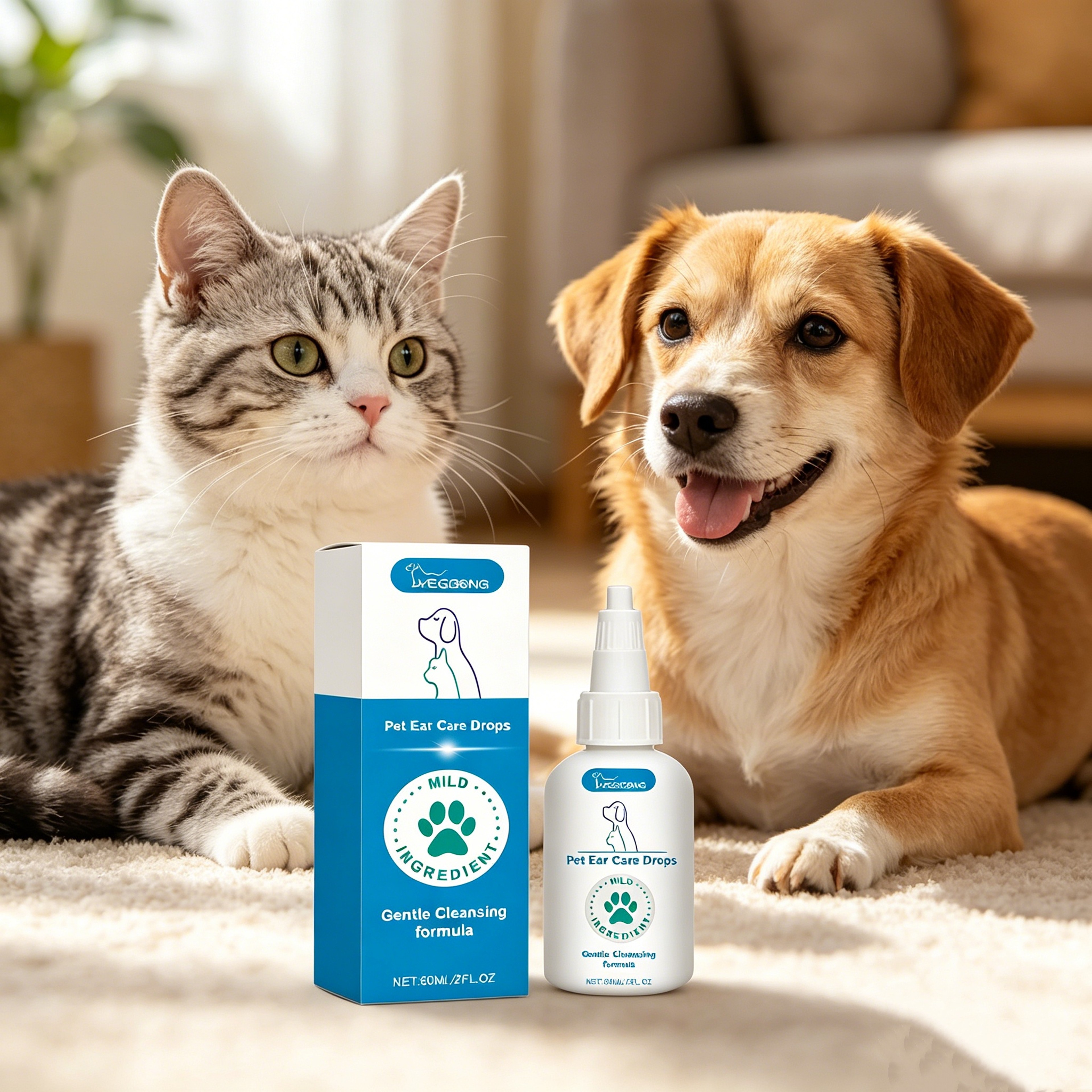 Pet Ear Cleaner Drops For Dogs  Cats Odor Control Dandruff Relief 1