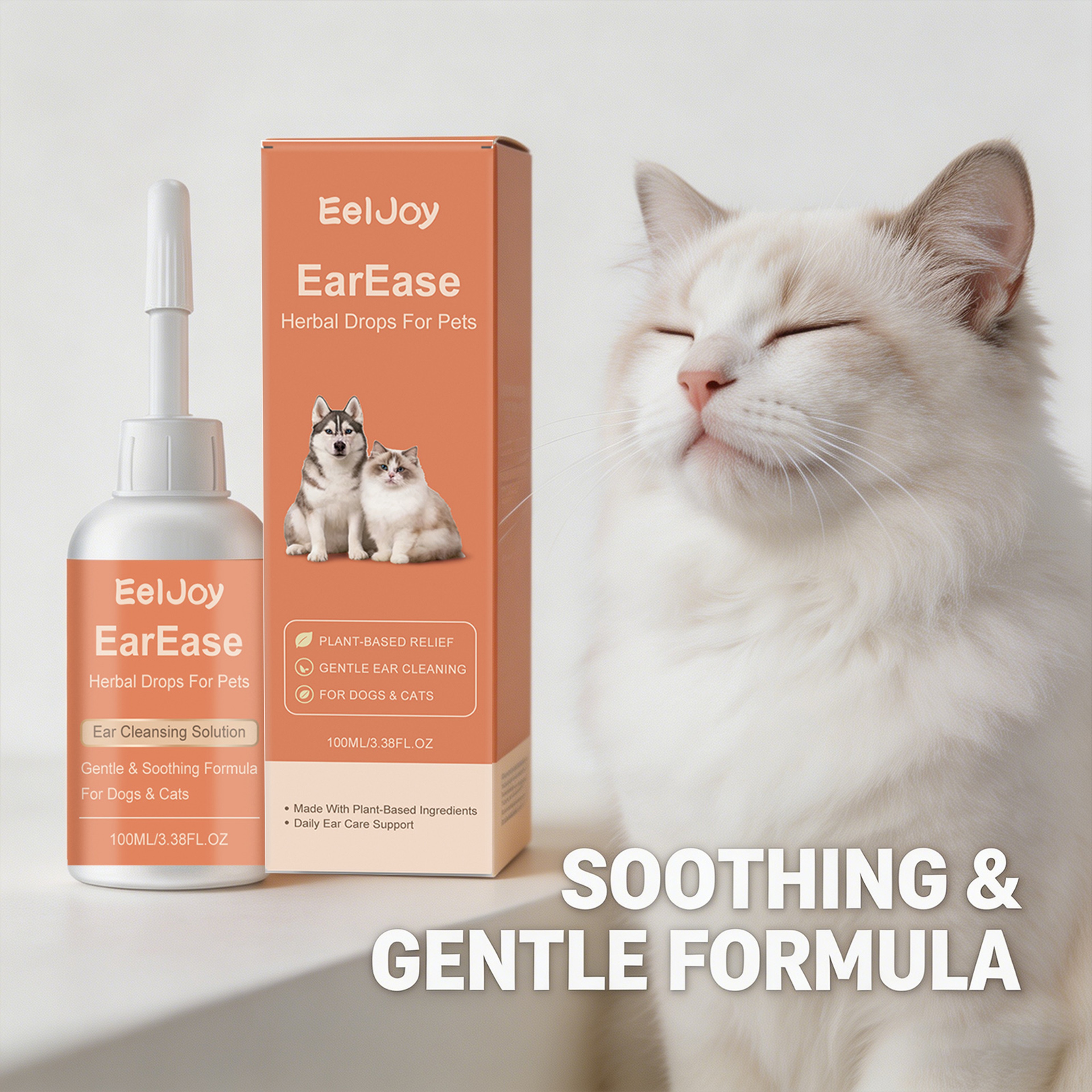 Herbal Pet Ear Drops For Dogs  Cats Ear Mite Treatment  Gentle Ear Cleaning Solution 3