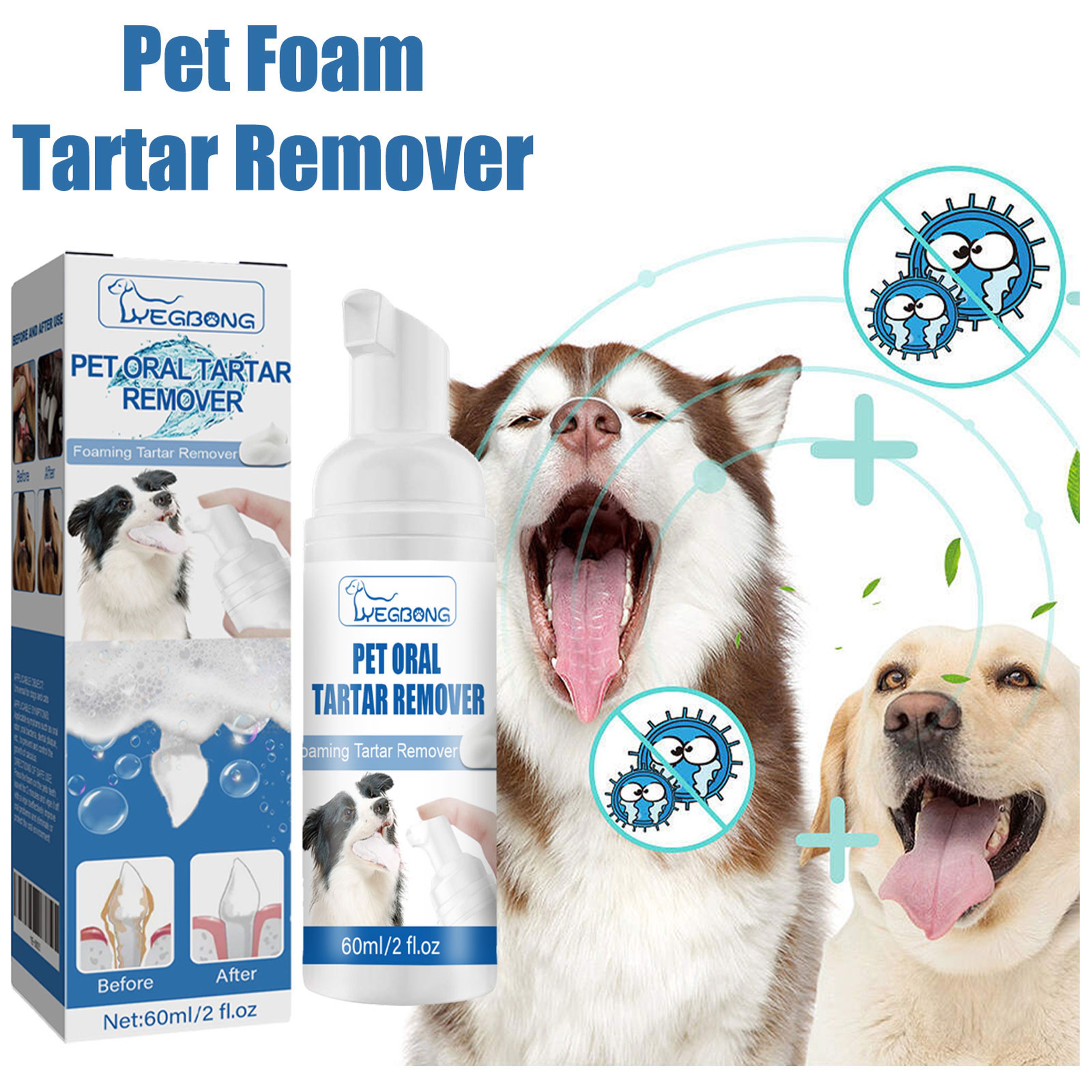 Pet Dental Care Foam Spray Dog & Cat Tartar Remover, Plaque Cleaner & Fresh Breath Oral Care Solution – view 3