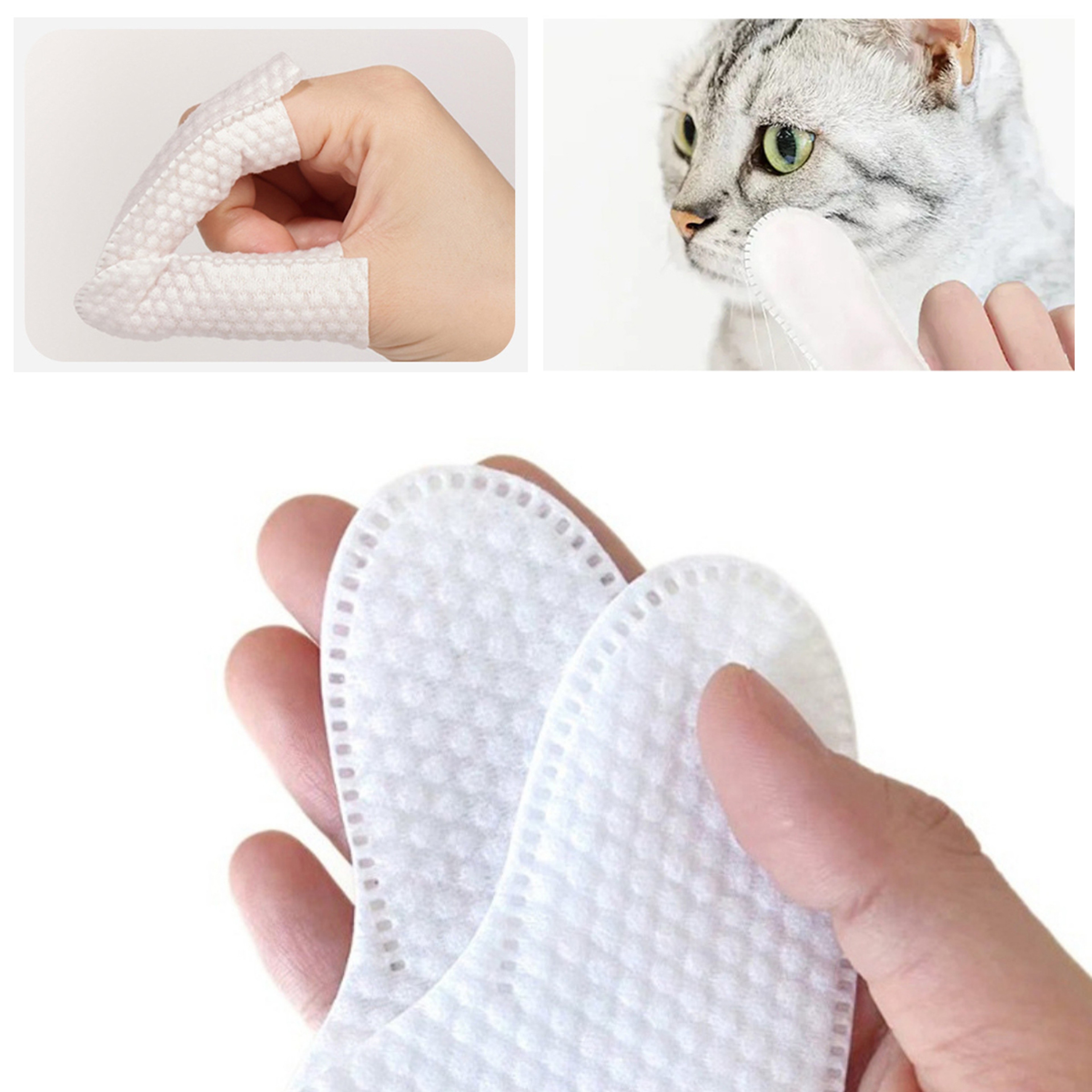 Disposable Pet Finger Wipes For Dogs  Cats Teeth Ear  Eye Cleaning Finger Cots 3
