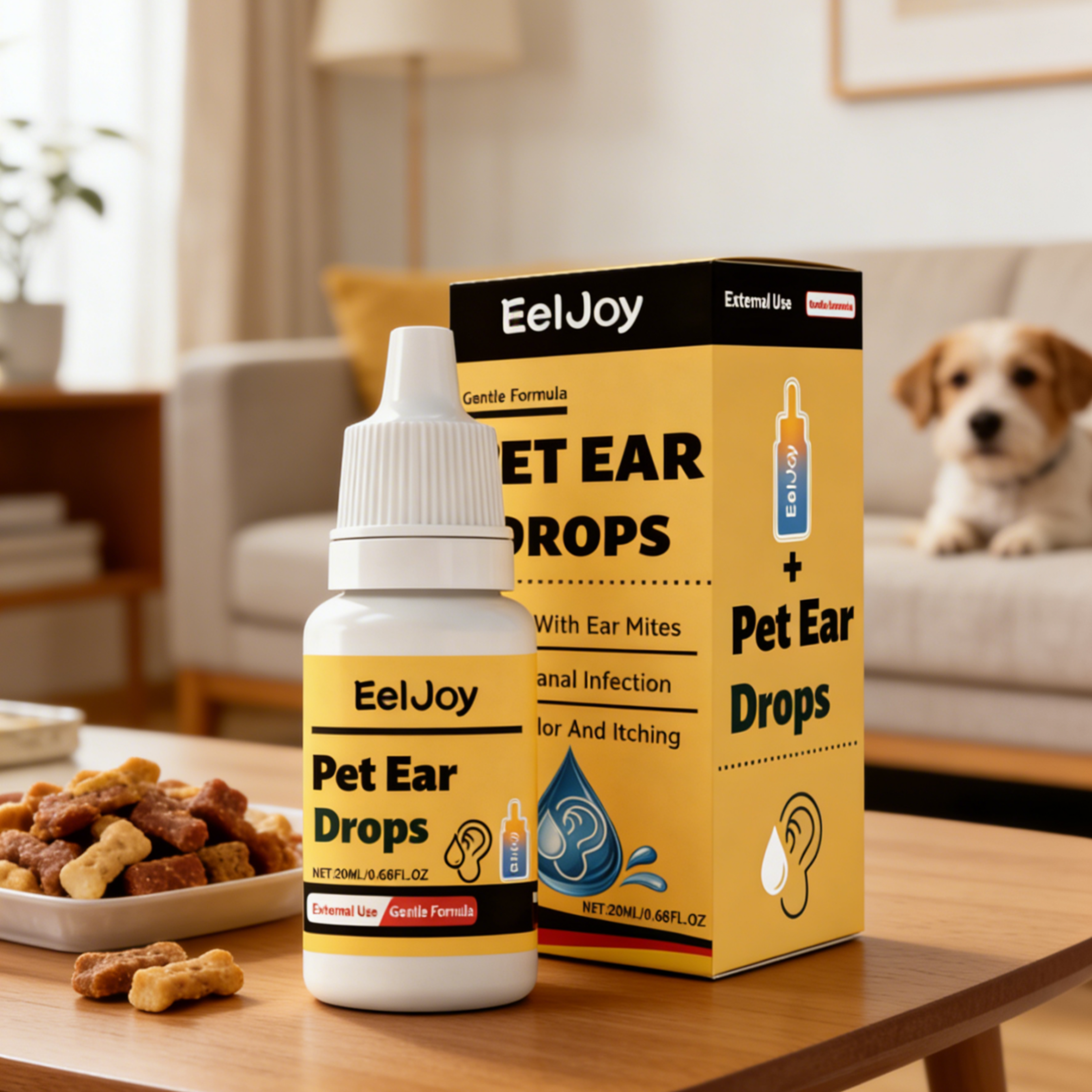 Pet Ear Drops For Dogs  Cats Ear Cleaner Itch Relief  Odor Removal 20ml 3