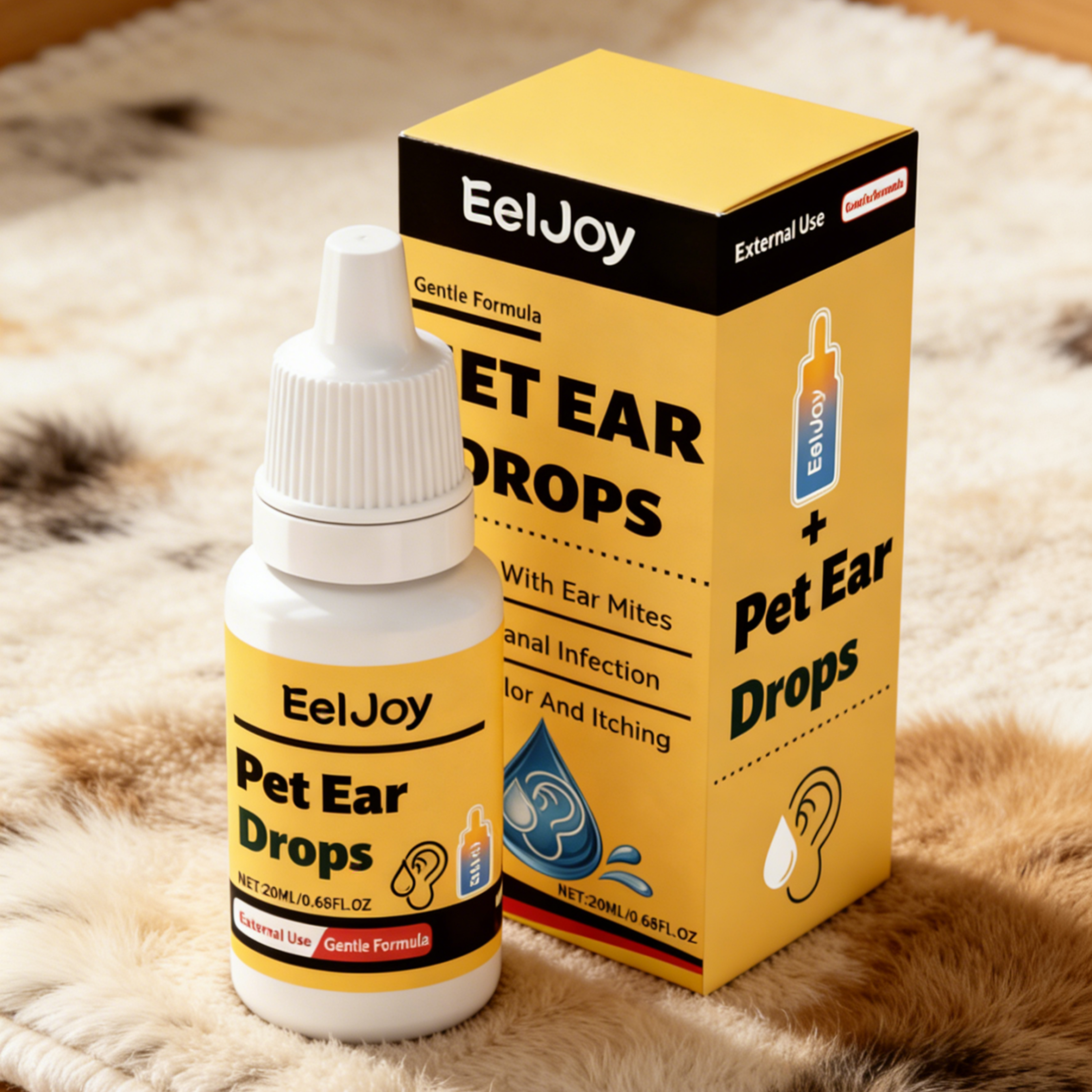 Pet Ear Drops For Dogs  Cats Ear Cleaner Itch Relief  Odor Removal 20ml 5