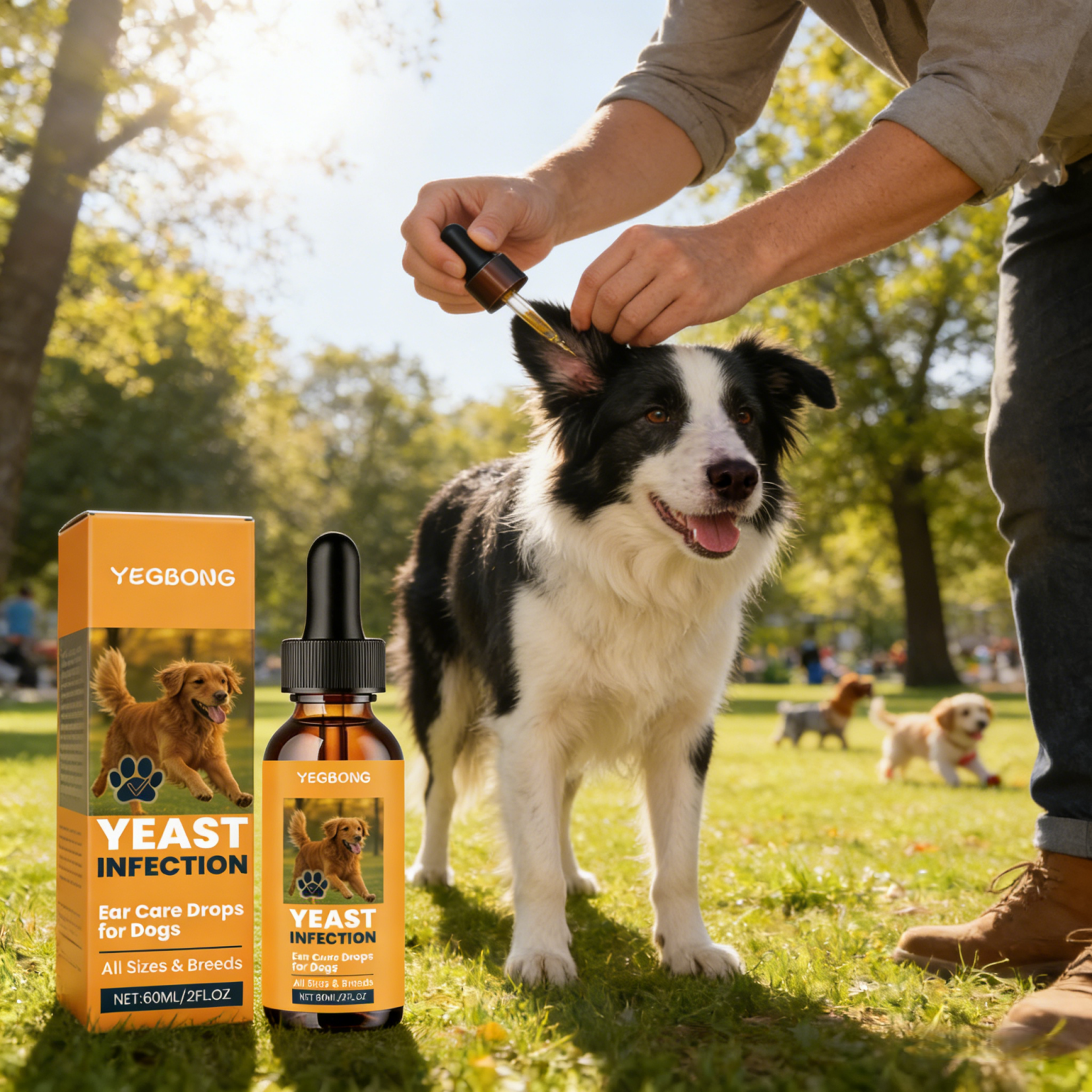 Dog Ear Cleaner Drops for Wax Removal & Odor Control Soothing Pet Ear Care 60ml – view 3