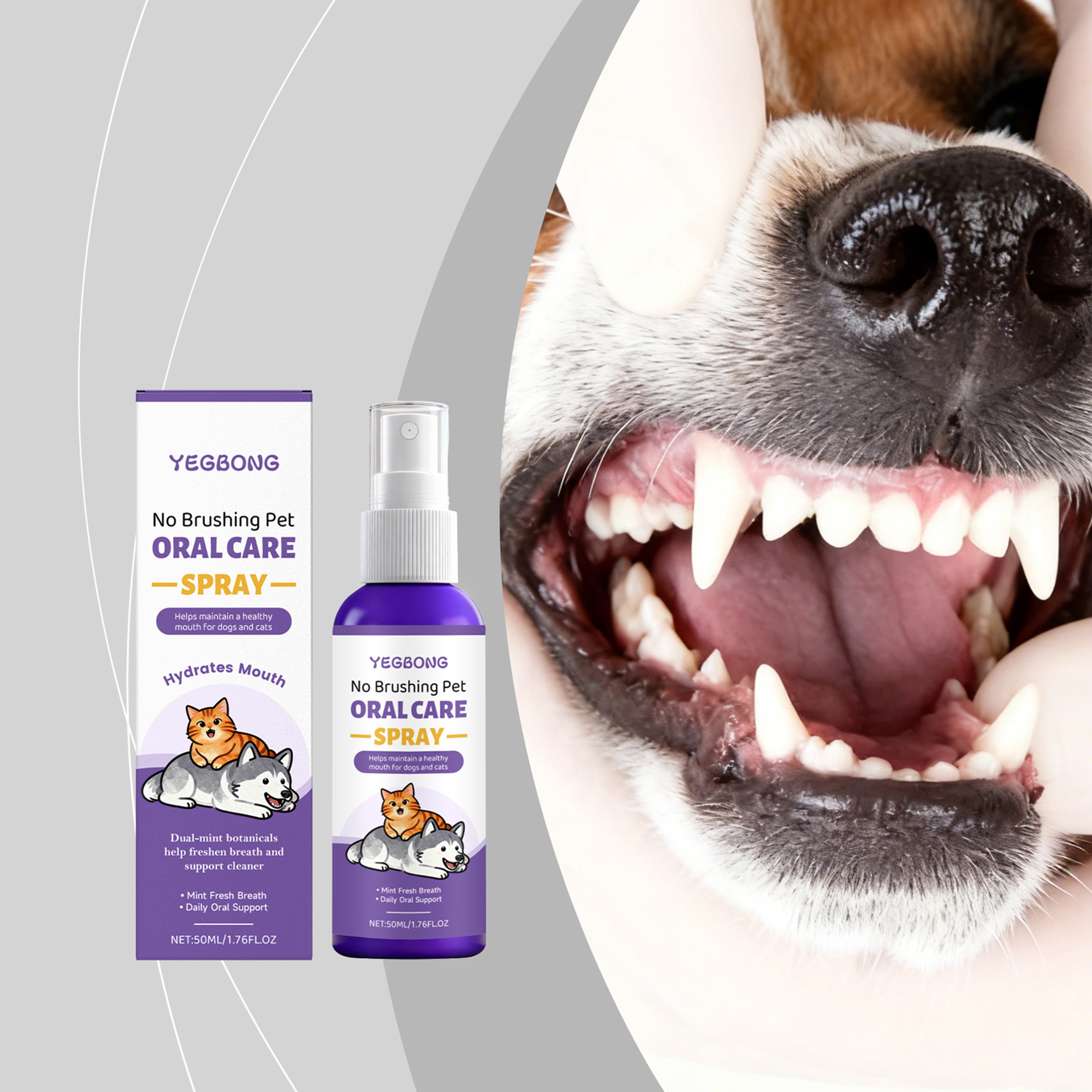 Natural Dog & Cat Dental Spray Pet Oral Care & Bad Breath Freshener for Daily Use – view 1