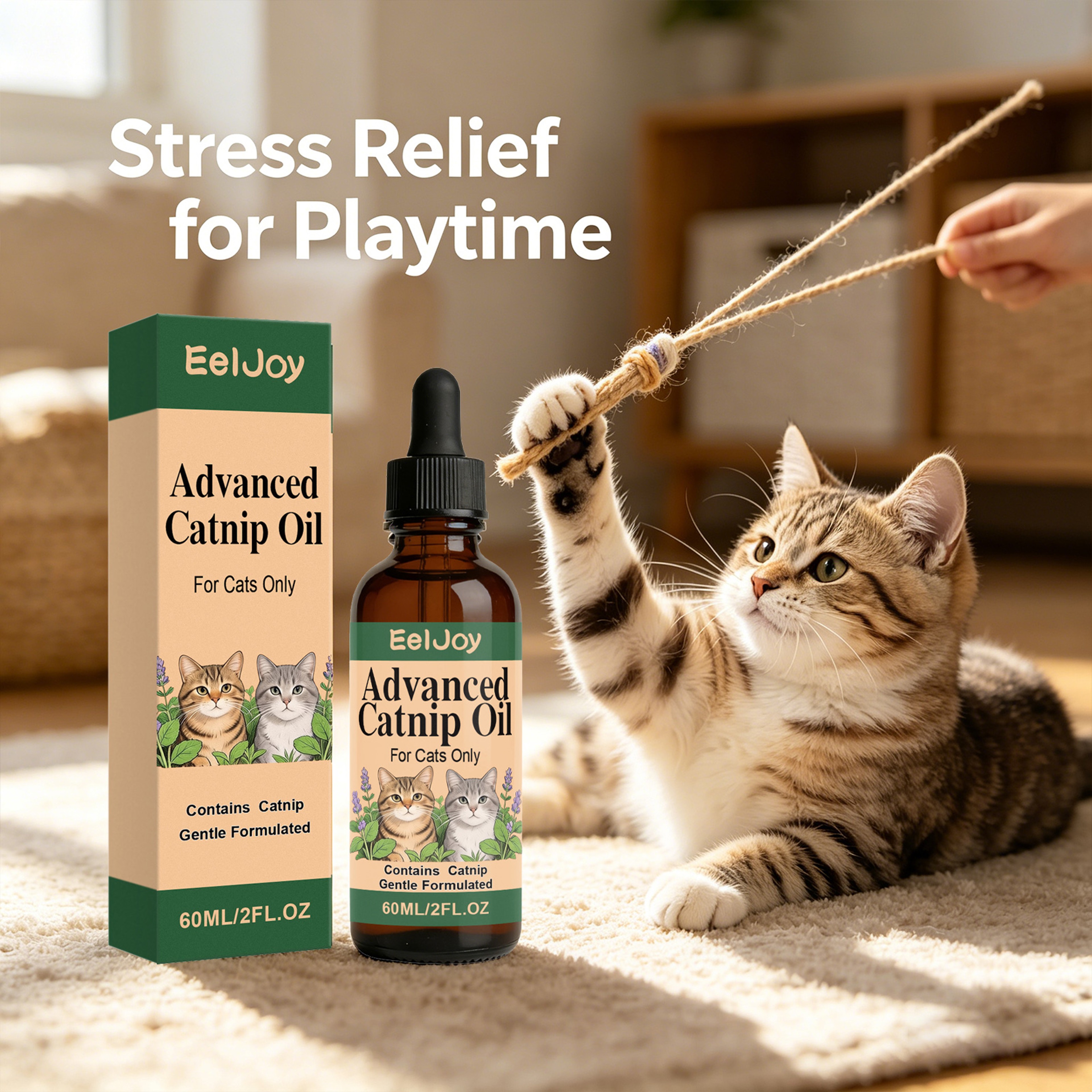 Natural Cat Calming Catnip Oil Drops For Cat Anxiety Relief Stress Reduction  Behavioral Balance 0