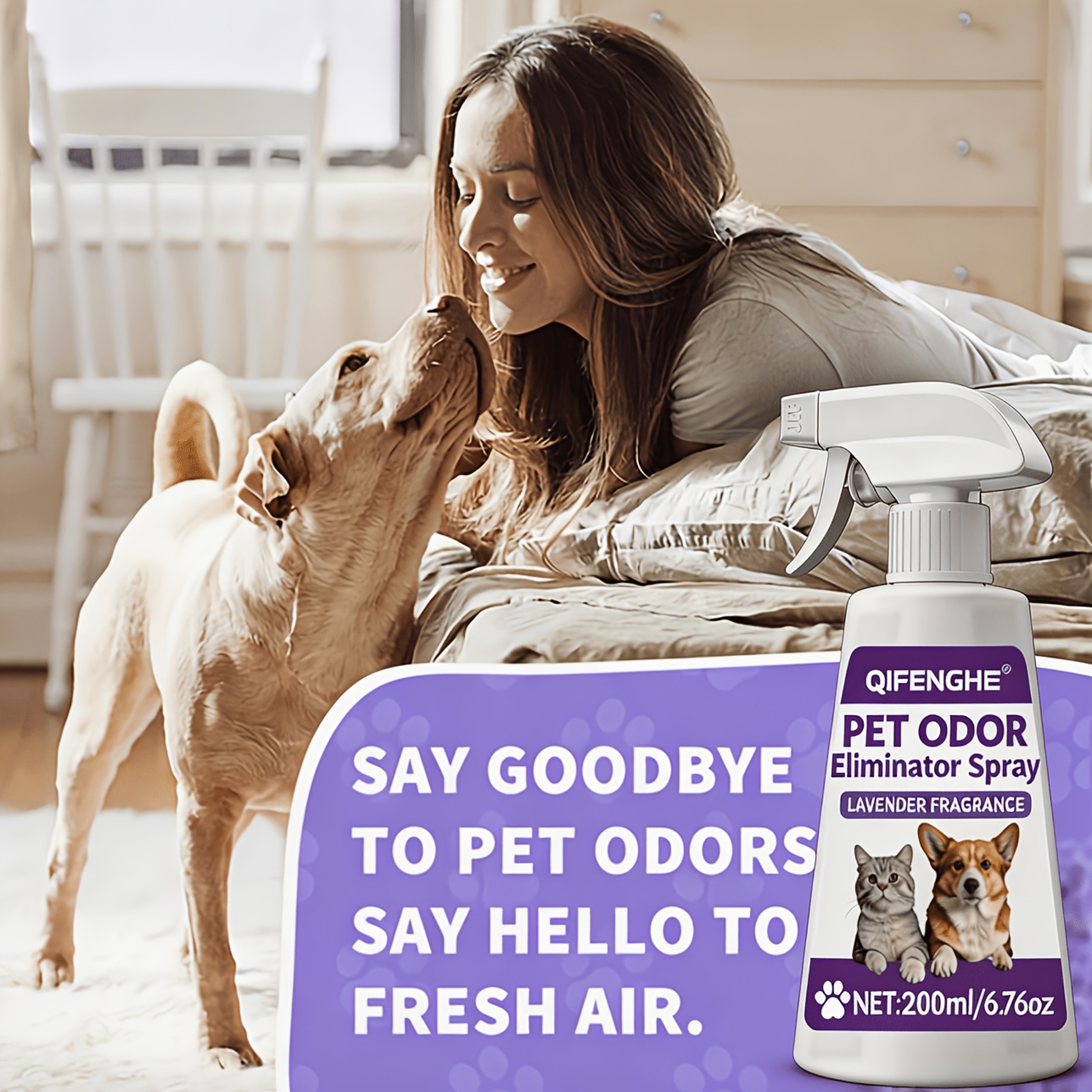 Pet Urine Odor Remover Spray Dog  Cat Urine Smell Eliminator FastDrying Pet Safe Formula 1
