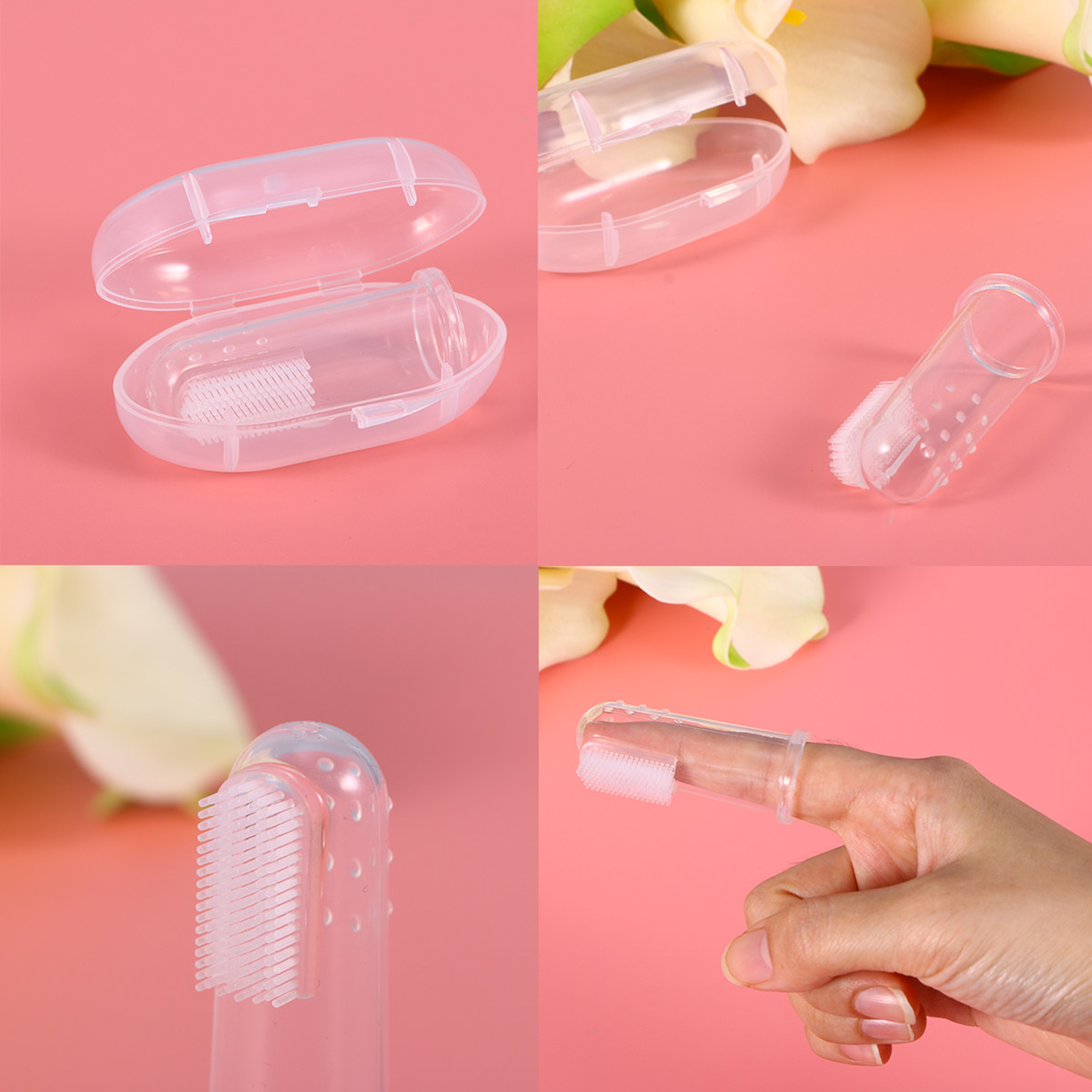Pet Finger Toothbrush for Dogs & Cats Soft Dog Finger Toothbrush Oral Care Cleaning Brush – view 1