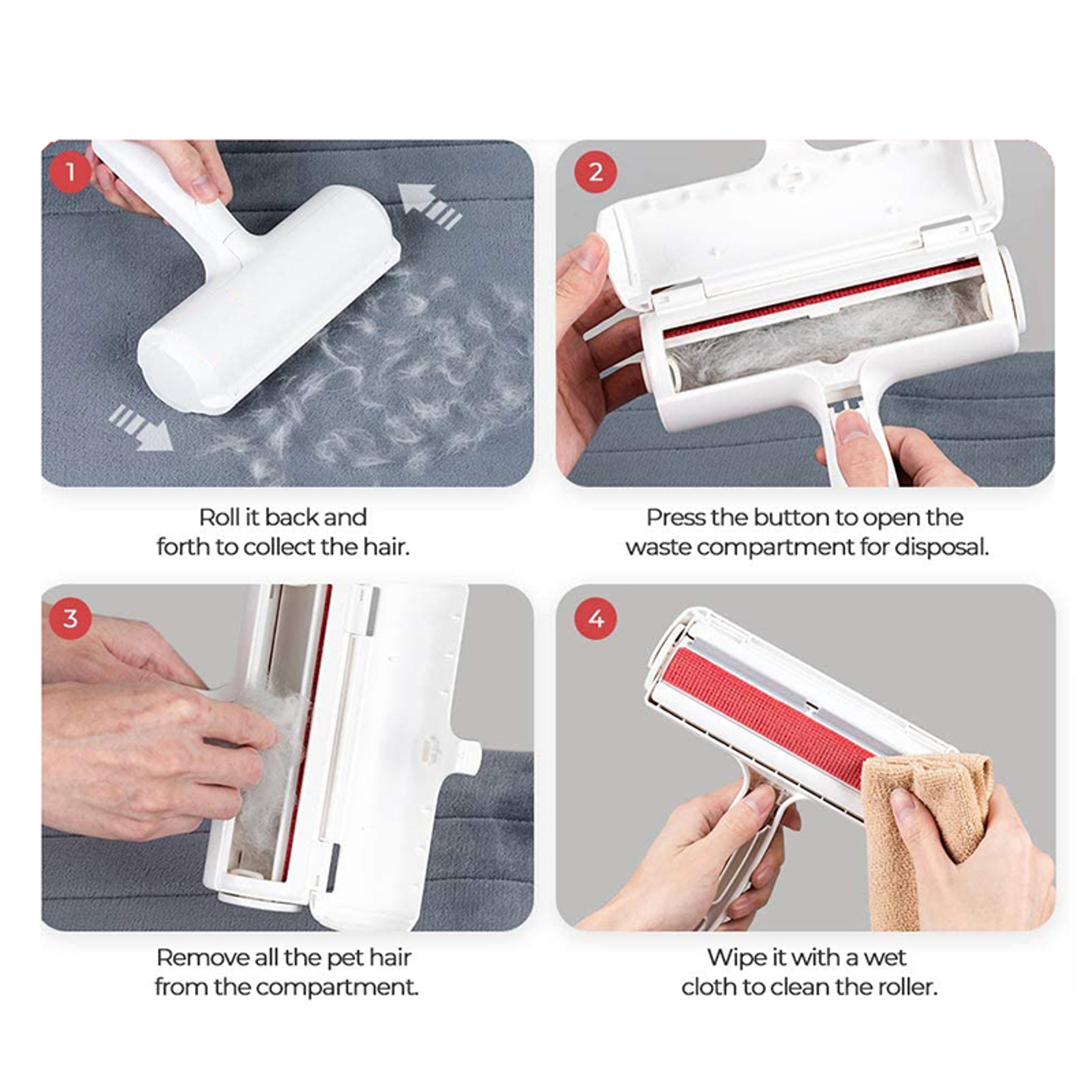 Reusable Pet Hair Remover Roller Dog & Cat Fur Lint Brush for Furniture, Car & Clothes – view 4
