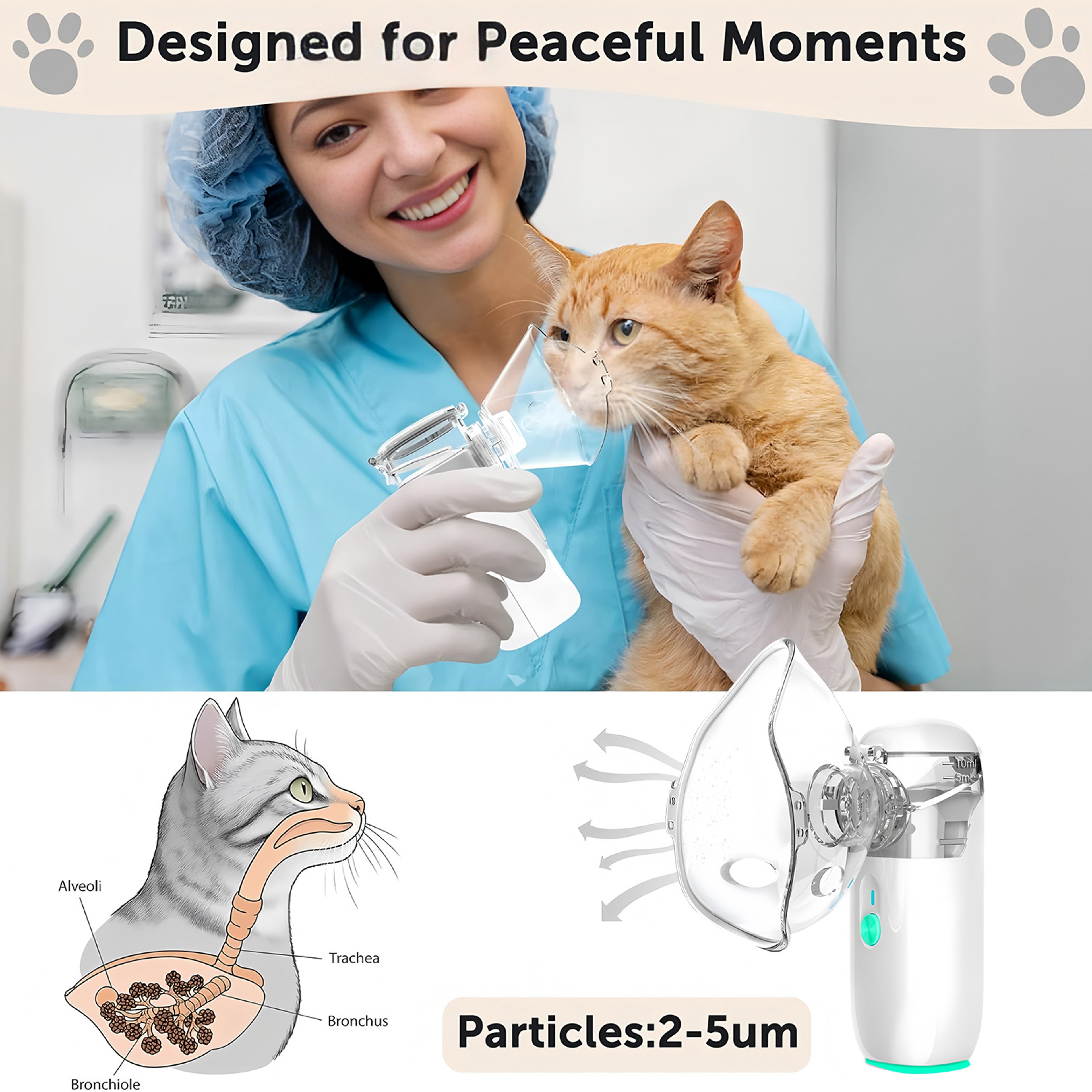 Portable Pet Nebulizer Handheld Cat  Dog Respiratory Care Inhaler Machine 4