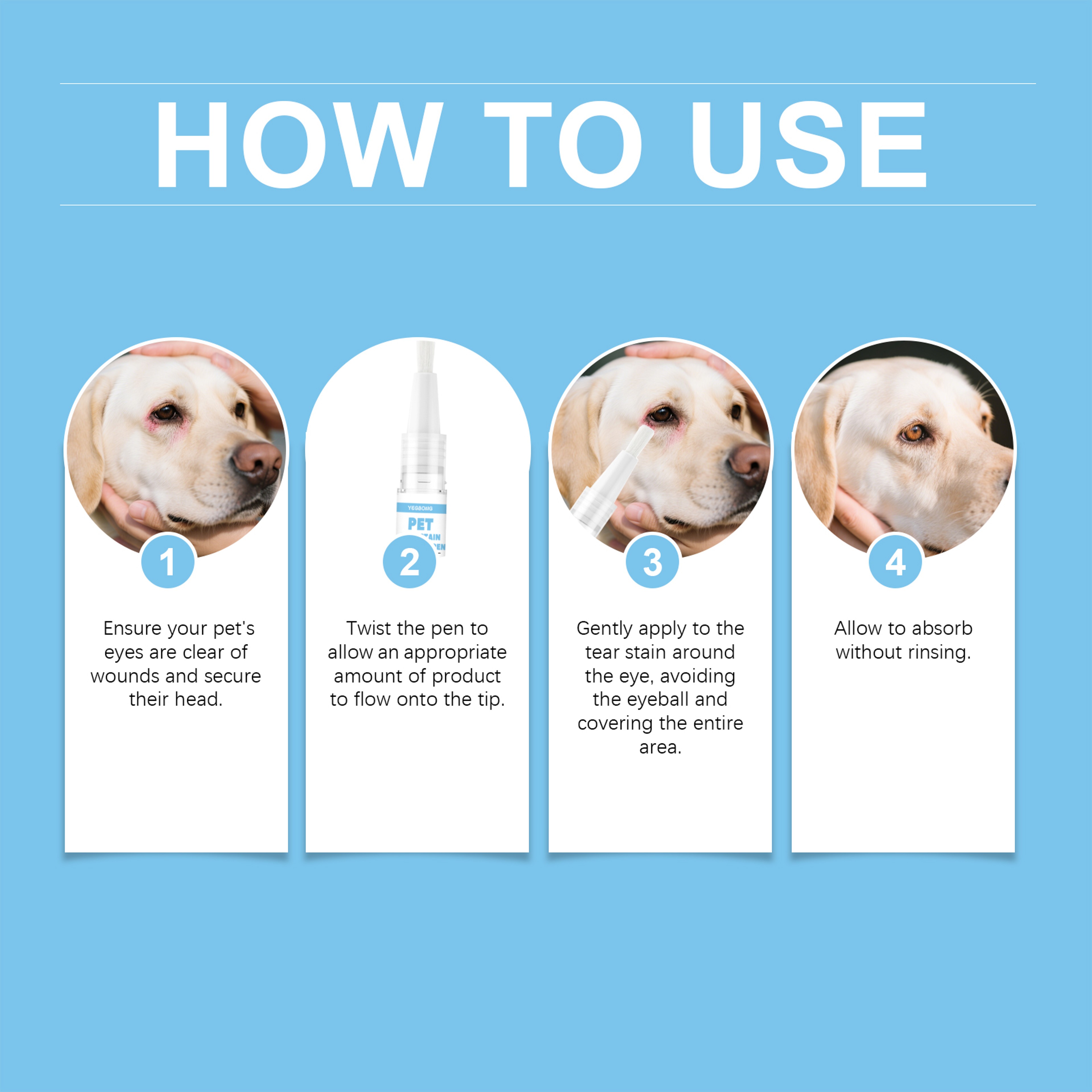 Gentle Pet Tear Stain Remover Pen for Dogs and Cats Eye Cleaning Solution – view 6