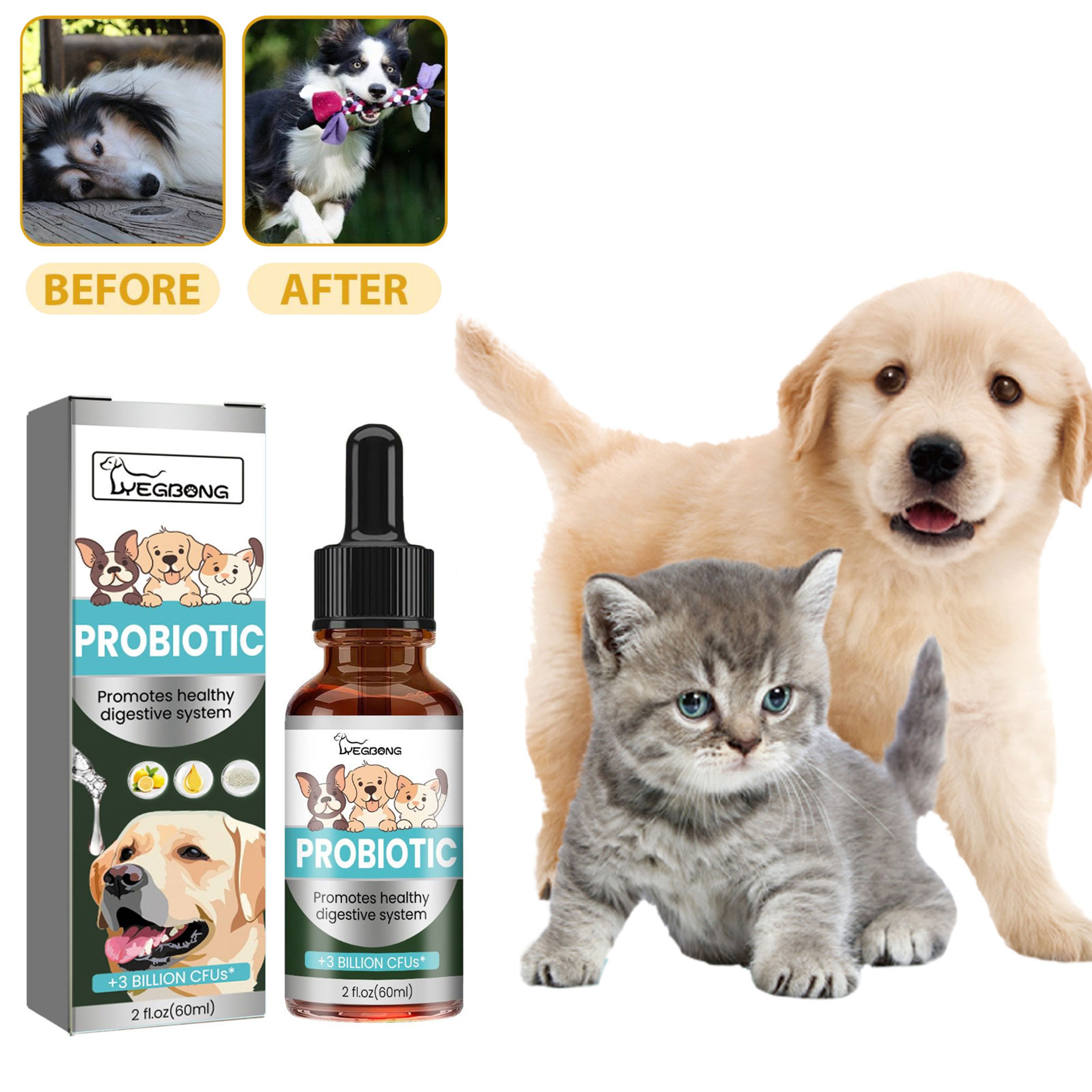 Dog Probiotic Gut Health Drops for Dogs Digestive Support & Immune Balance Liquid Supplement – view 1