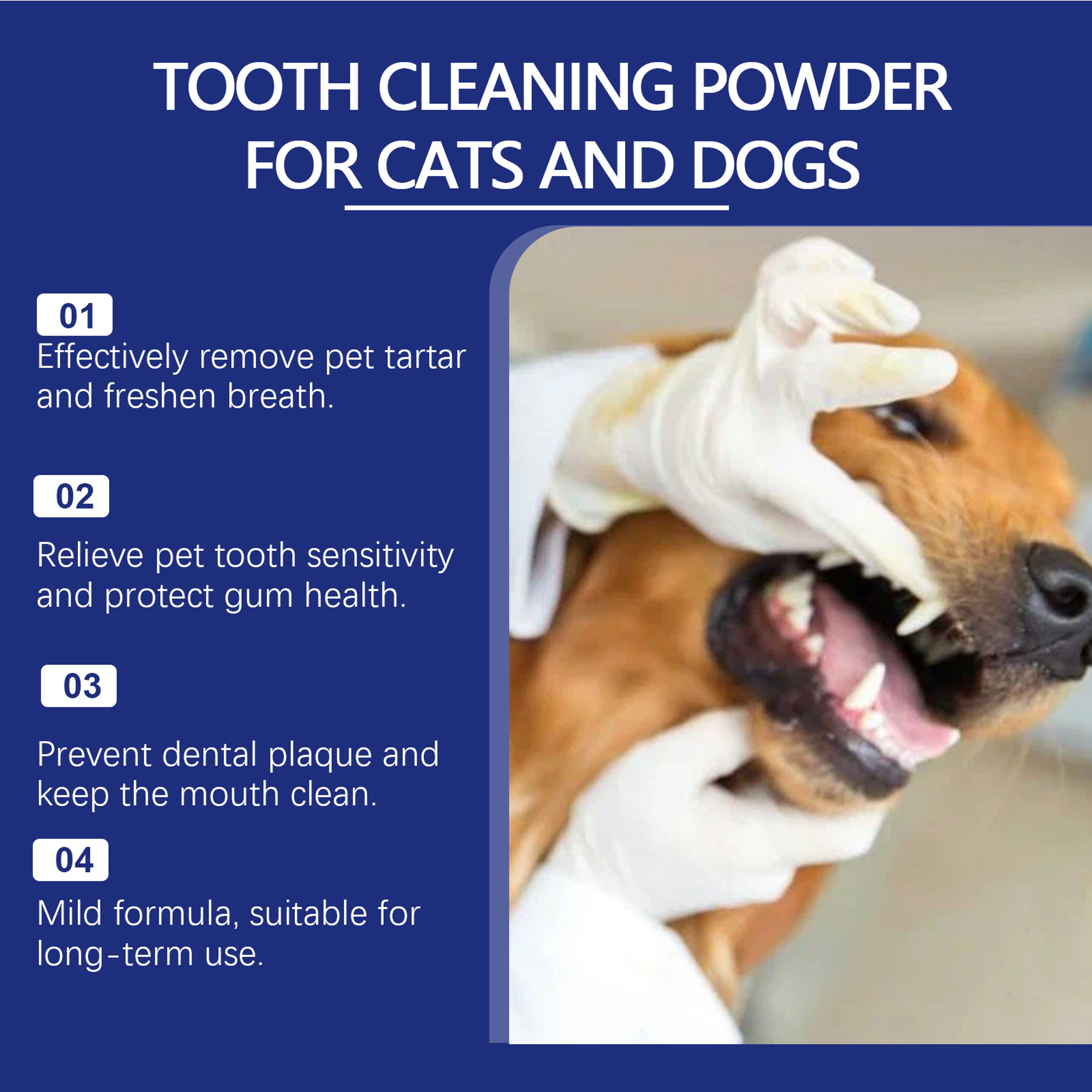 Pet Dental Powder For Dog Teeth Cleaning Tartar Removal  Fresh Breath Care 1