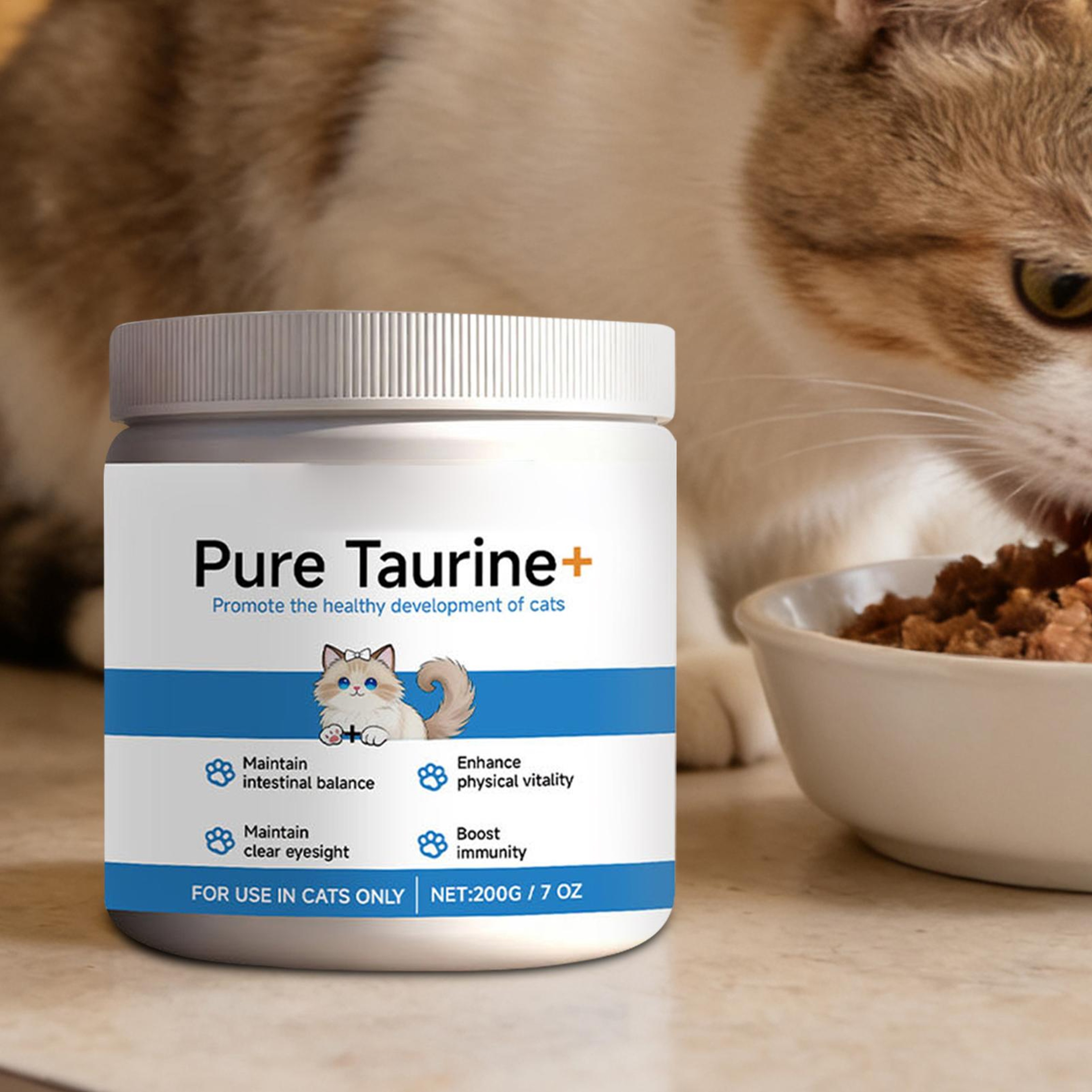 Cat Heart & Vision Taurine Powder Supplement for Cats Daily Heart Health Support – view 1
