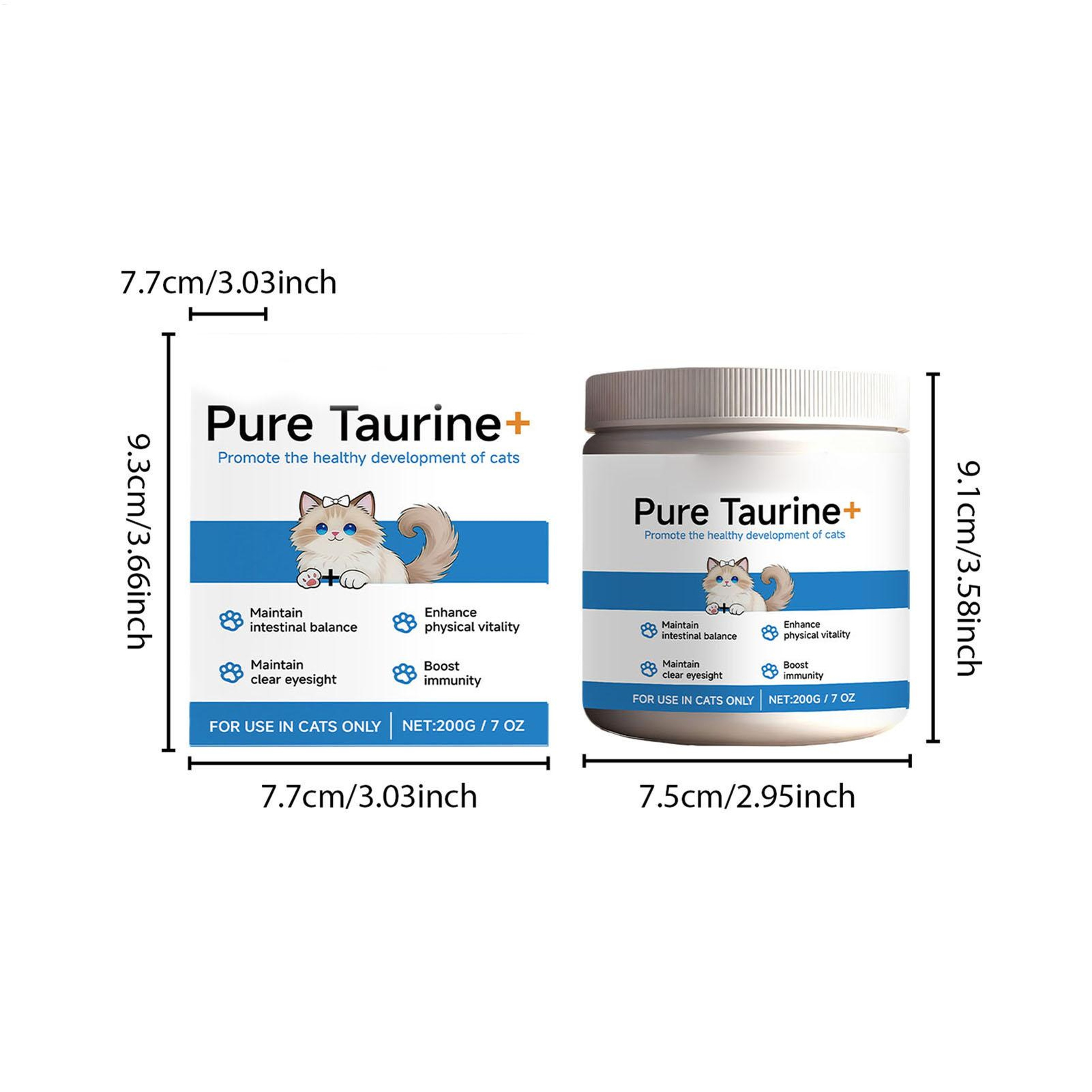 Cat Heart & Vision Taurine Powder Supplement for Cats Daily Heart Health Support – view 6