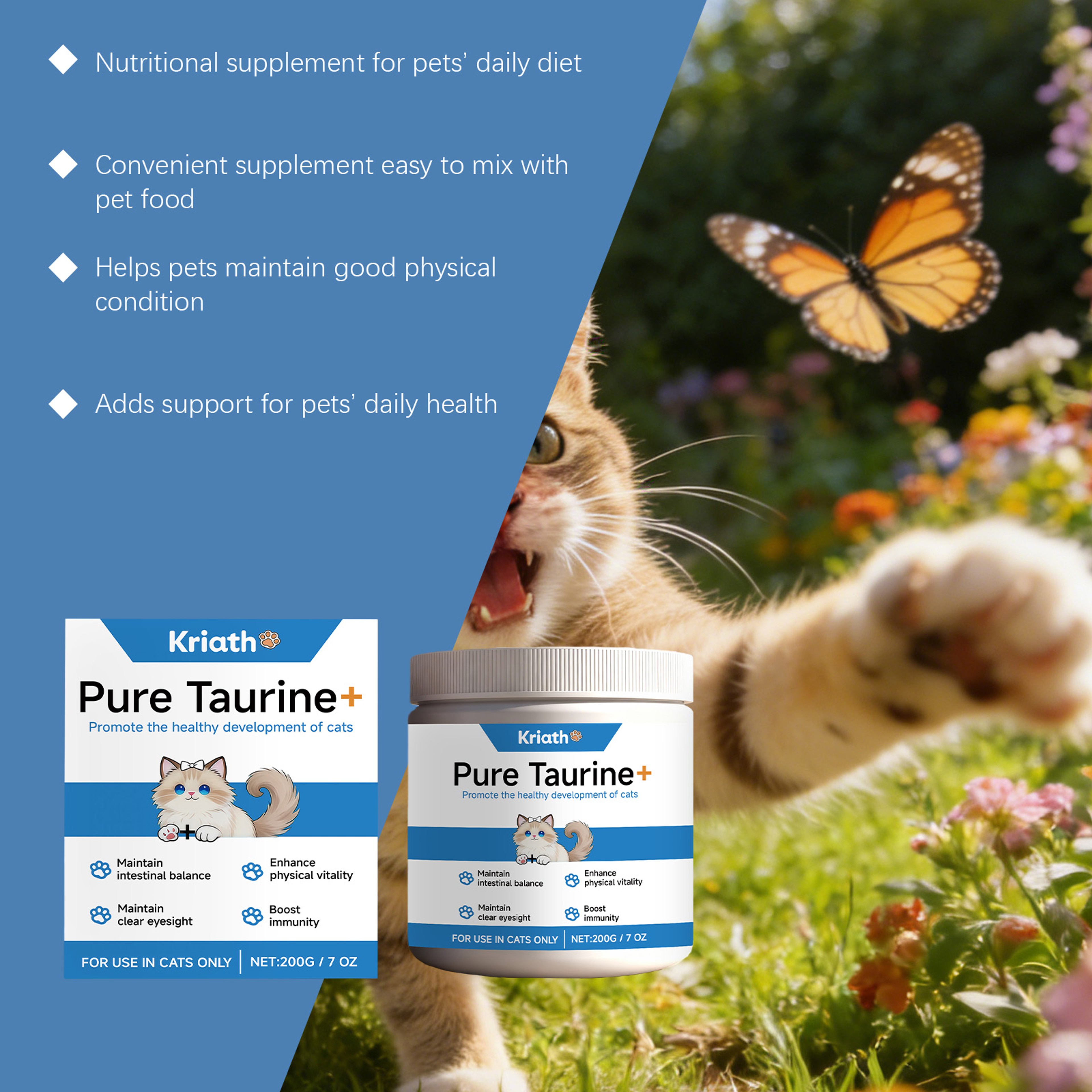 All Life Stage Cat Multivitamin Powder with Taurine Support for Heart, Vision & Immunity – view 6