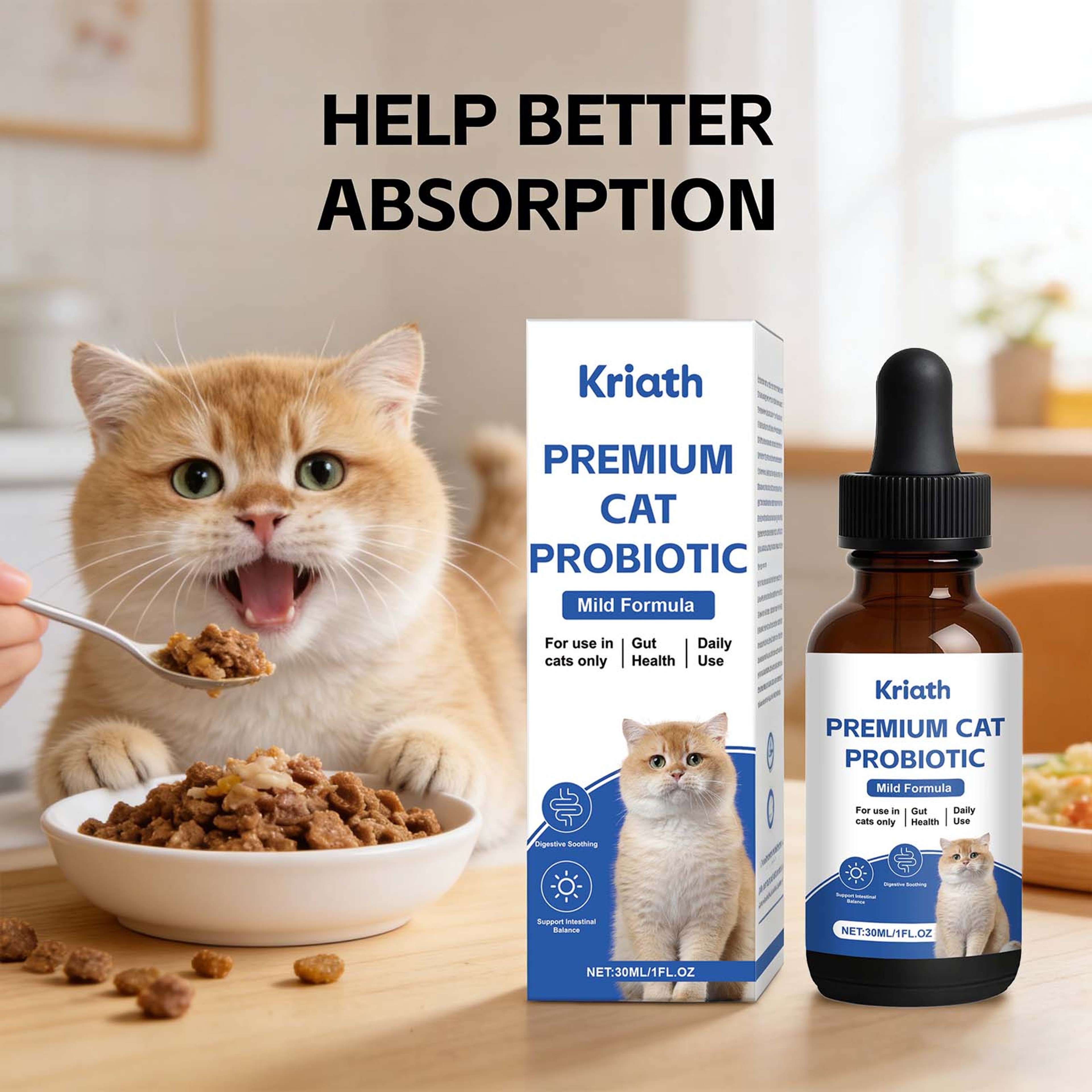 Cat Probiotic Drops for Gut Health & Digestive Balance Support Supplement – view 2