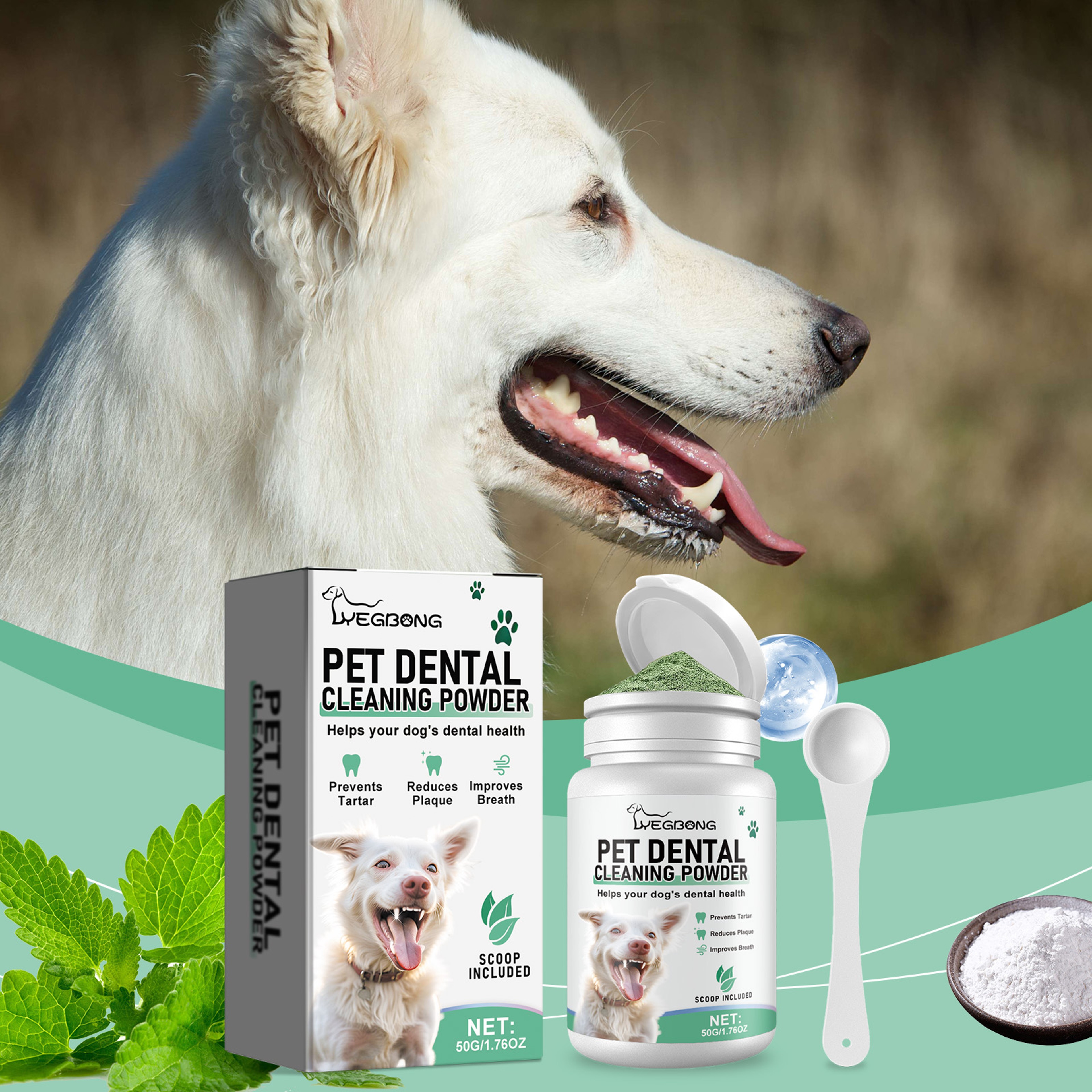 Dog Teeth Cleaning Powder For Plaque  Bad Breath Control Pet Dental Care Oral Hygiene Solution 3