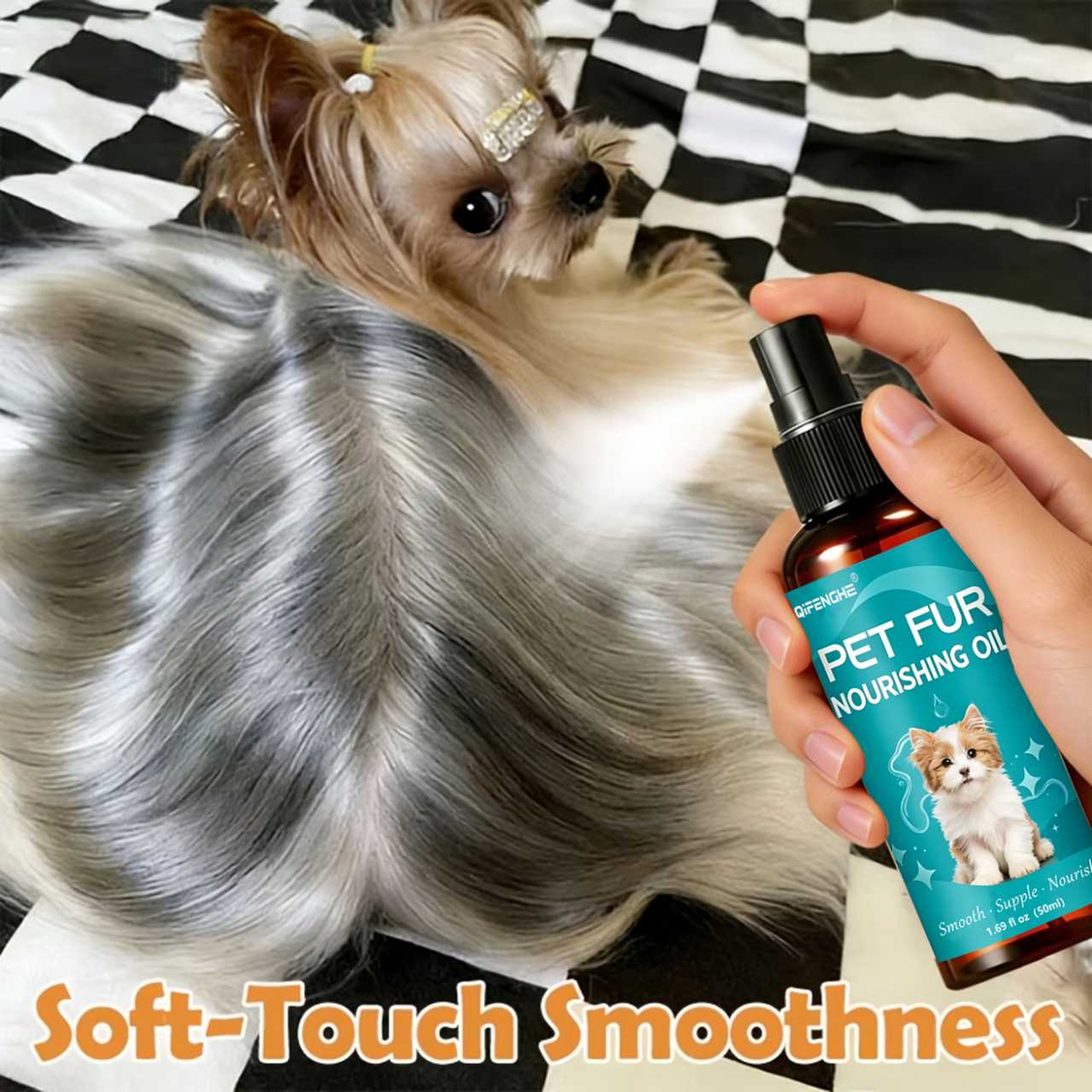 Pet Fur Nourishing Oil Dog Cat Hair Softener Serum Anti Shedding Detangling LeaveIn Conditioner 0