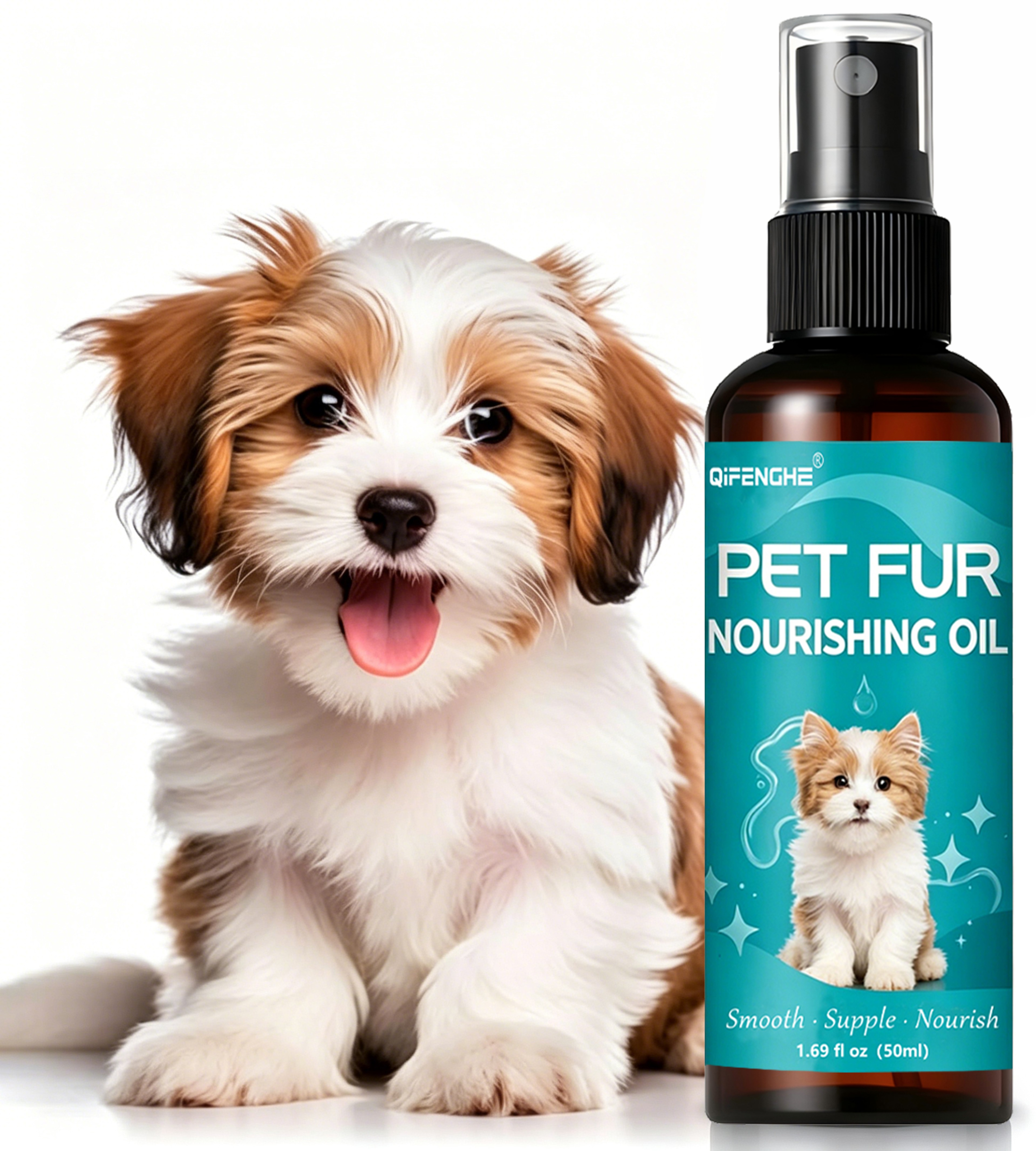 Pet Fur Nourishing Oil Dog Cat Hair Softener Serum Anti Shedding Detangling LeaveIn Conditioner 1