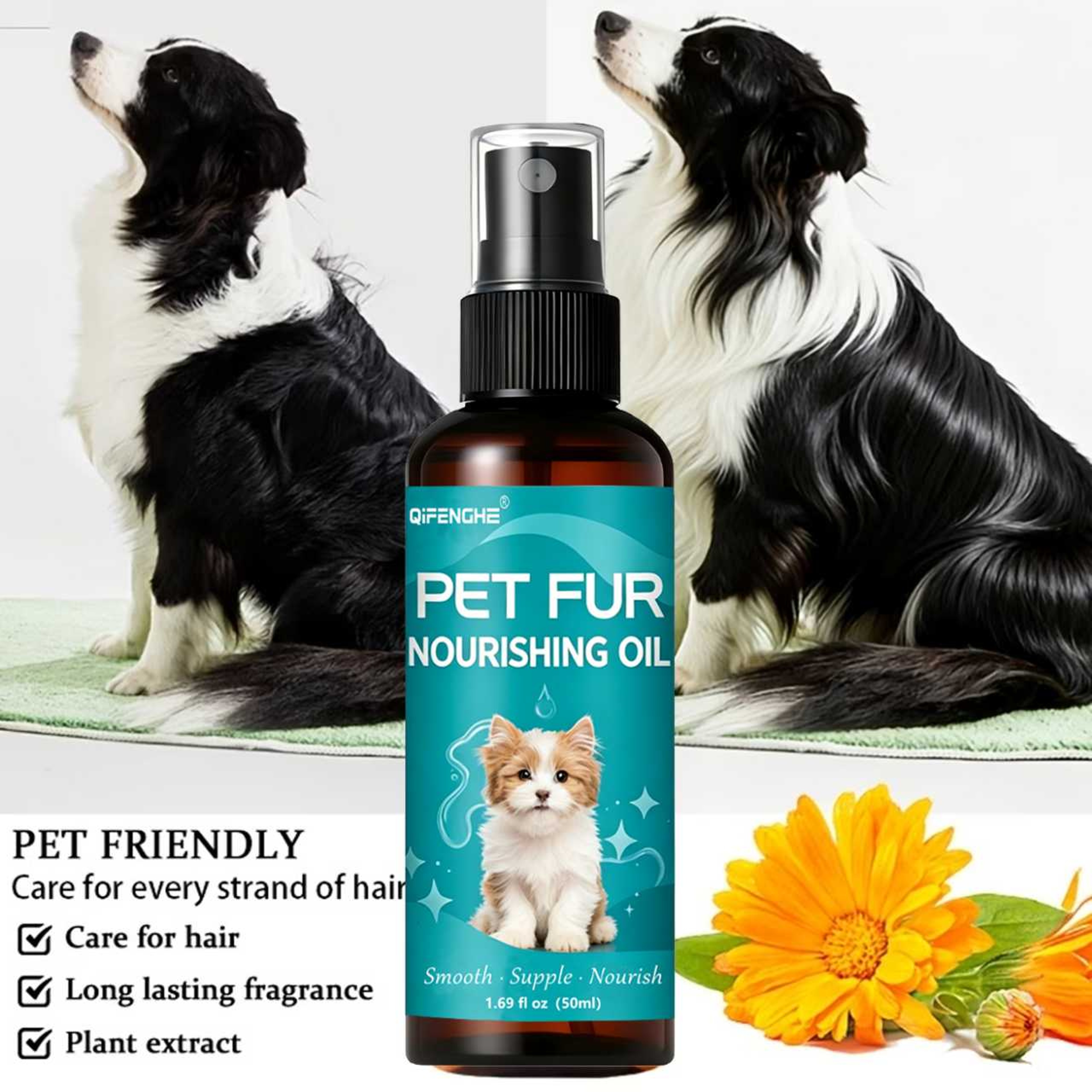 Pet Fur Nourishing Oil Dog Cat Hair Softener Serum Anti Shedding Detangling LeaveIn Conditioner 5
