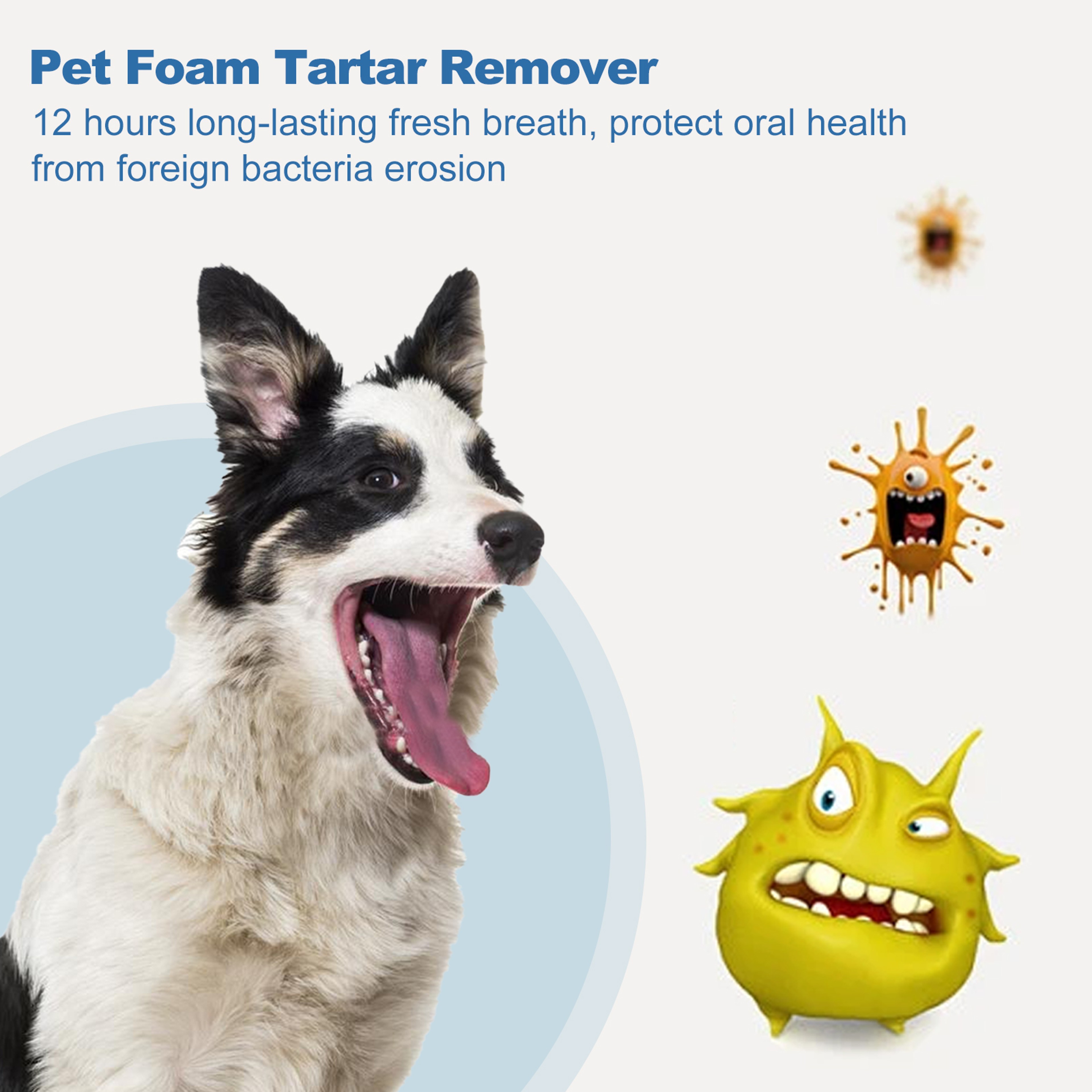Pet Dental Care Foam Cleaner Anti Tartar Teeth Whitening Breath Freshener for Dogs & Cats – view 5