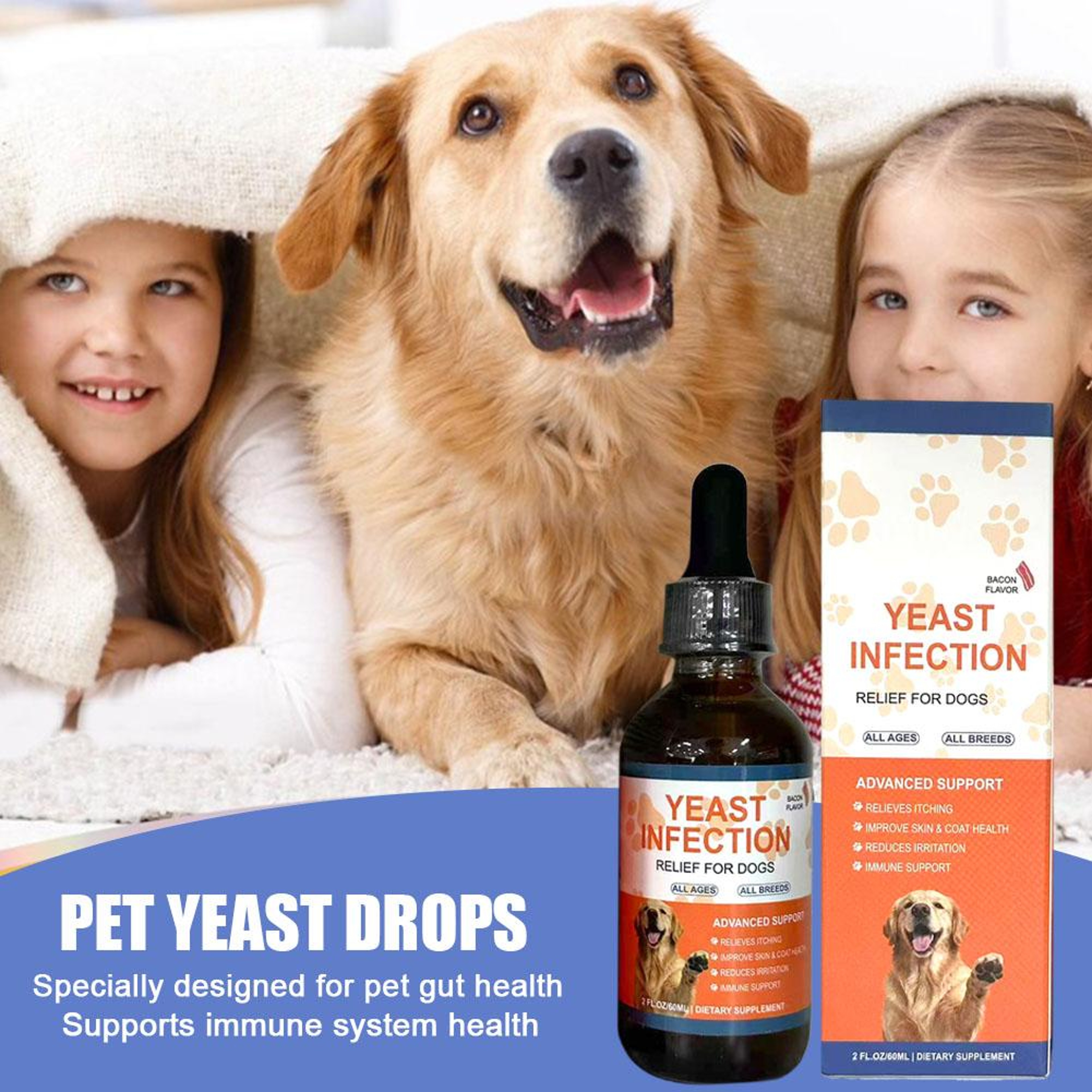 Natural Dog & Cat Yeast Infection Drops Herbal Gut & Immune Support Supplement – view 3