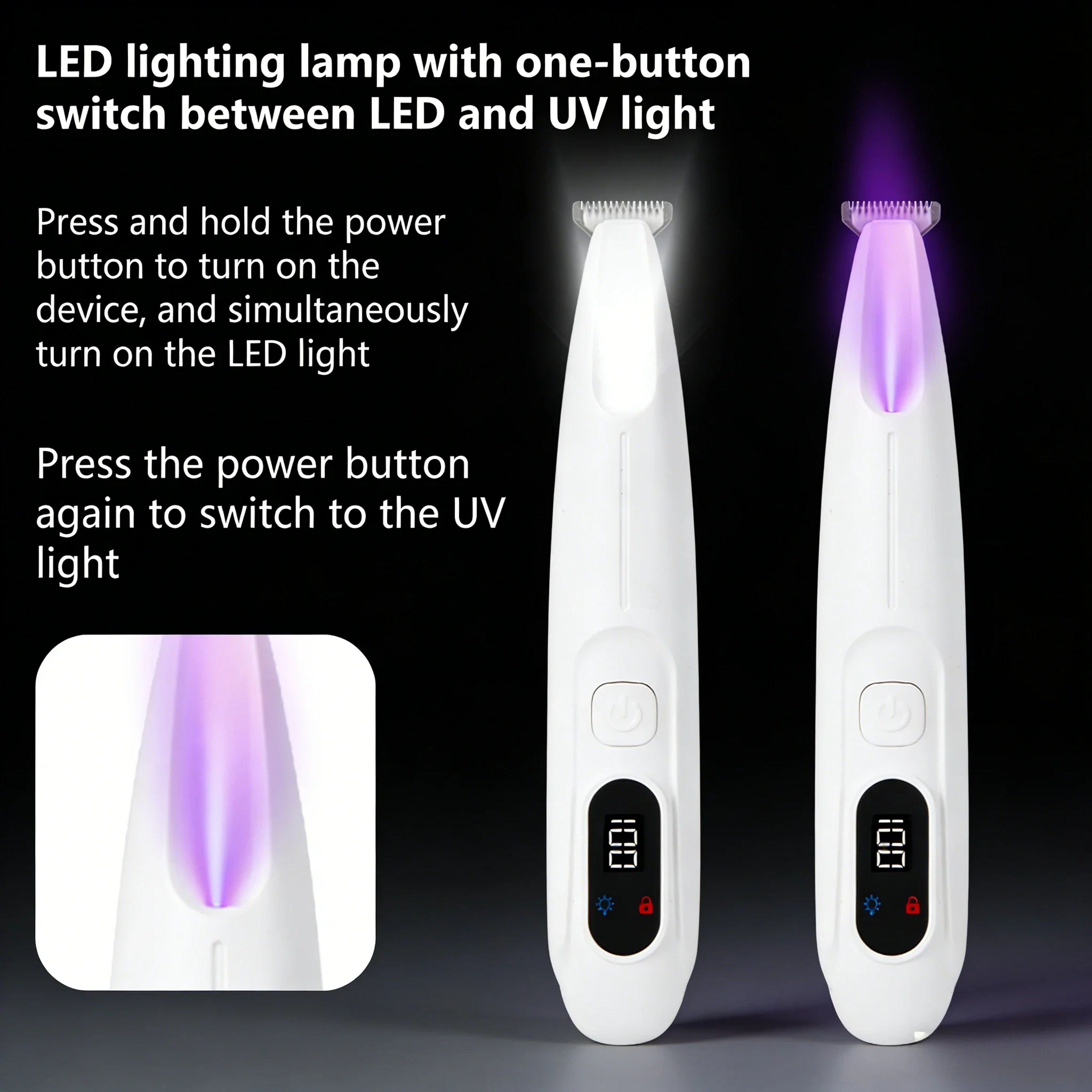 2 In 1 Pet Grooming Kit With LED Light  Waterproof Pet Hair Trimmer 3