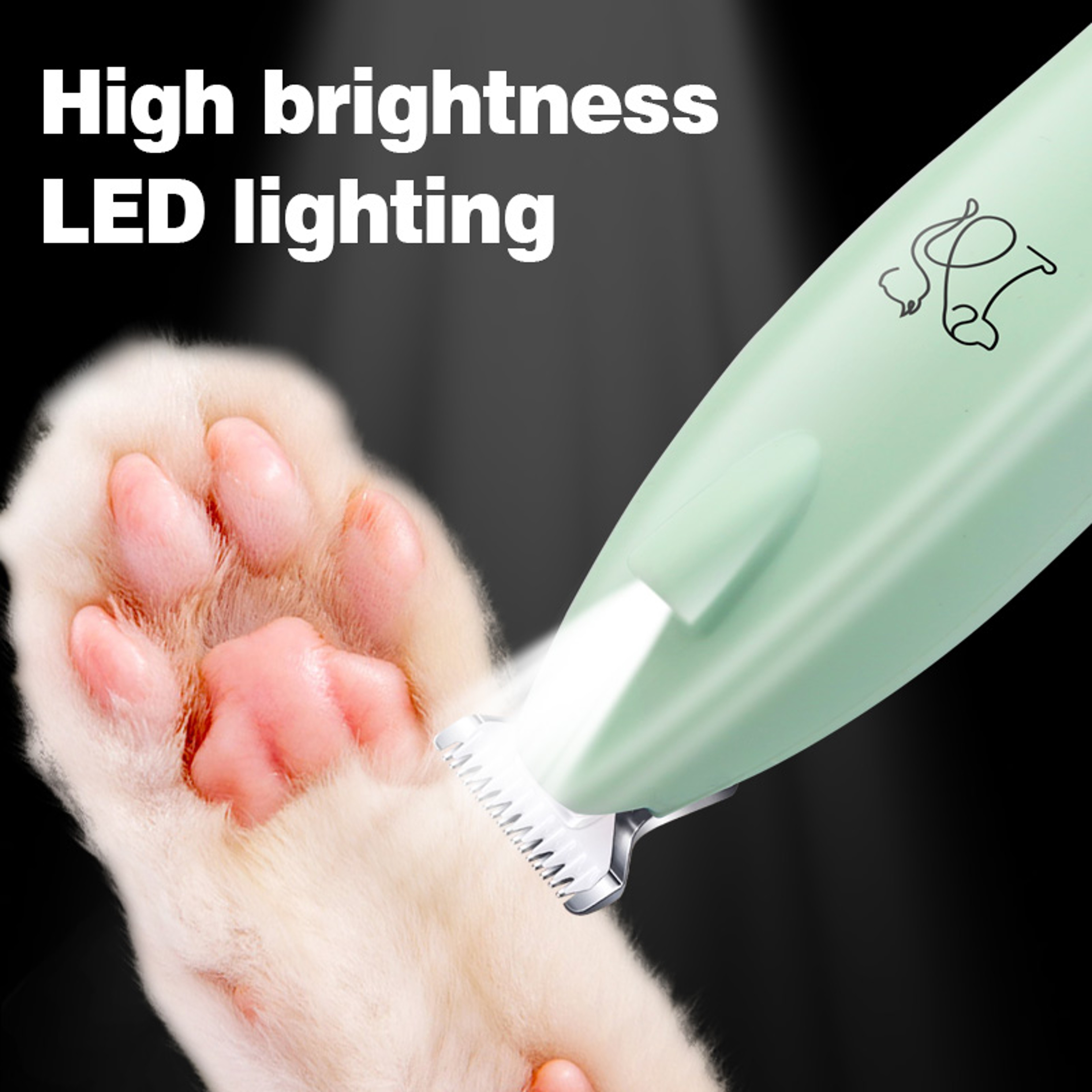 Precision Pet Grooming Trimmer With LED Light For Paws Eyes  Sensitive Areas 0