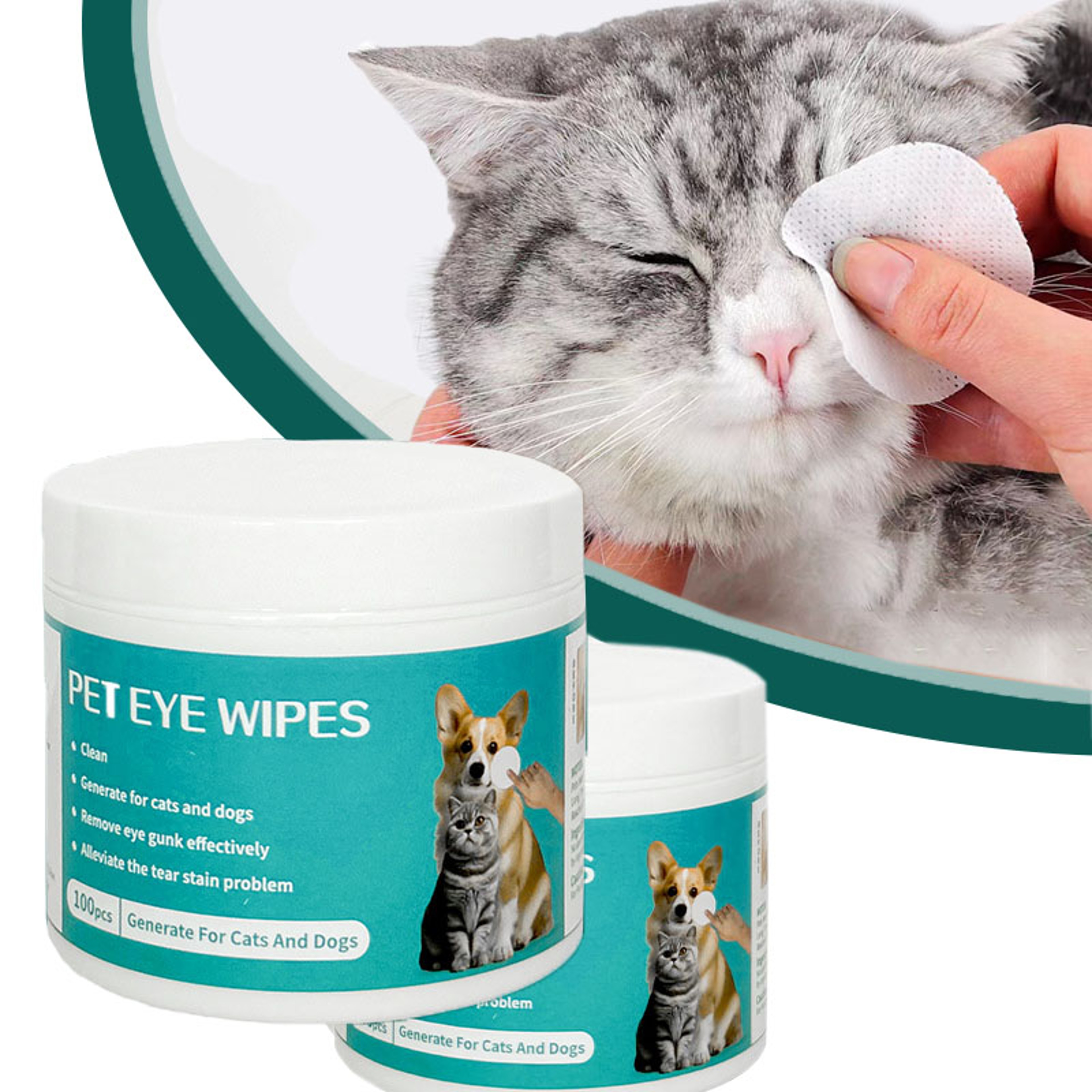 Pure Sight Pet Eye Wipes for Dogs & Cats Tear Stain Remover & Daily Eye Cleaner – view 1
