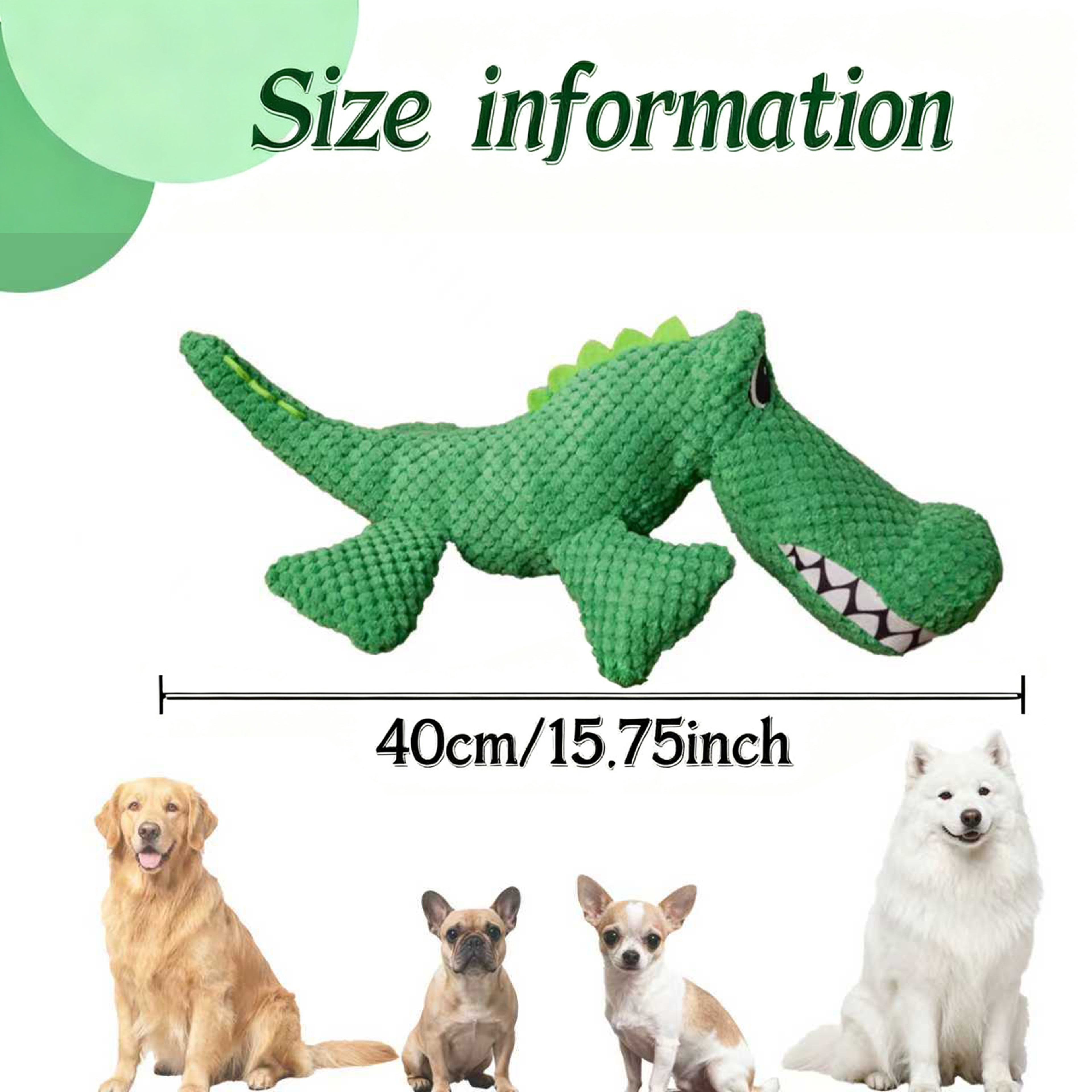 Tough Squeak Dinosaur Dog Toy Chew Resistant Plush Squeaky Toy for Dogs & Cats – view 6