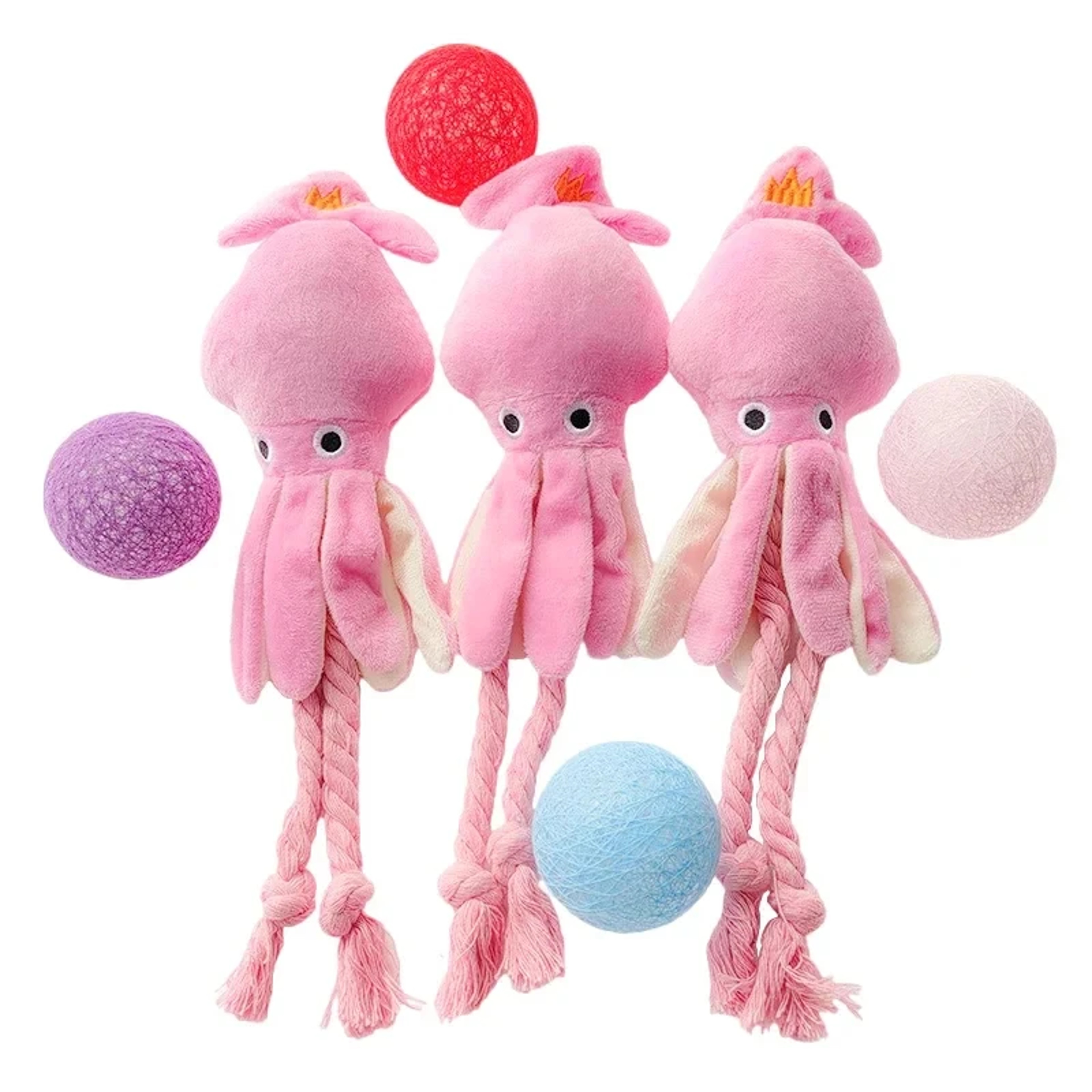 Octo Rope Plush Squeaky Dog Toy for Interactive Chewing, Tug Play & Dental Care – view 4