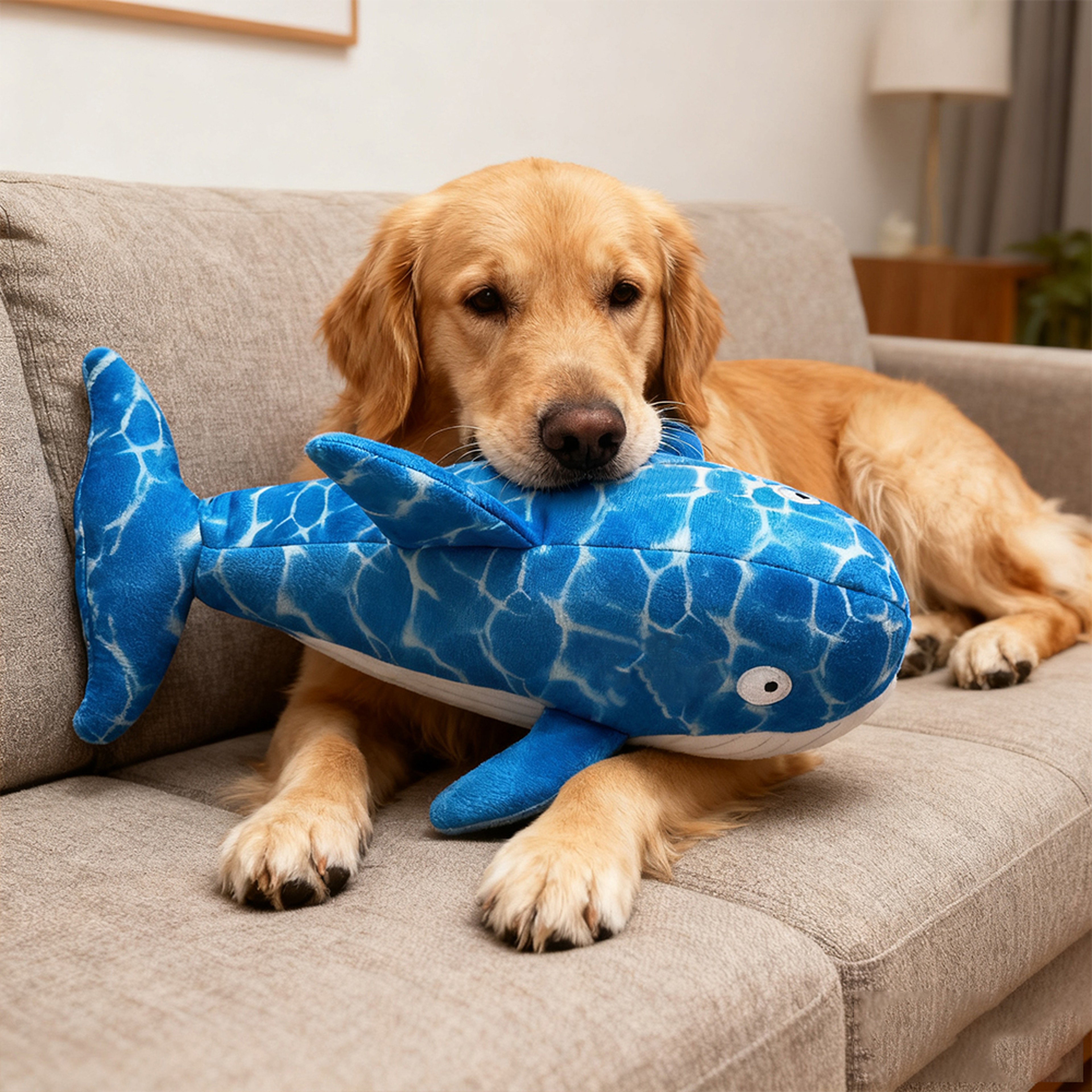 Whale Squeak Buddy Plush Dog Toy Durable Interactive Dog Chew Toy for Dogs & Cats – view 1