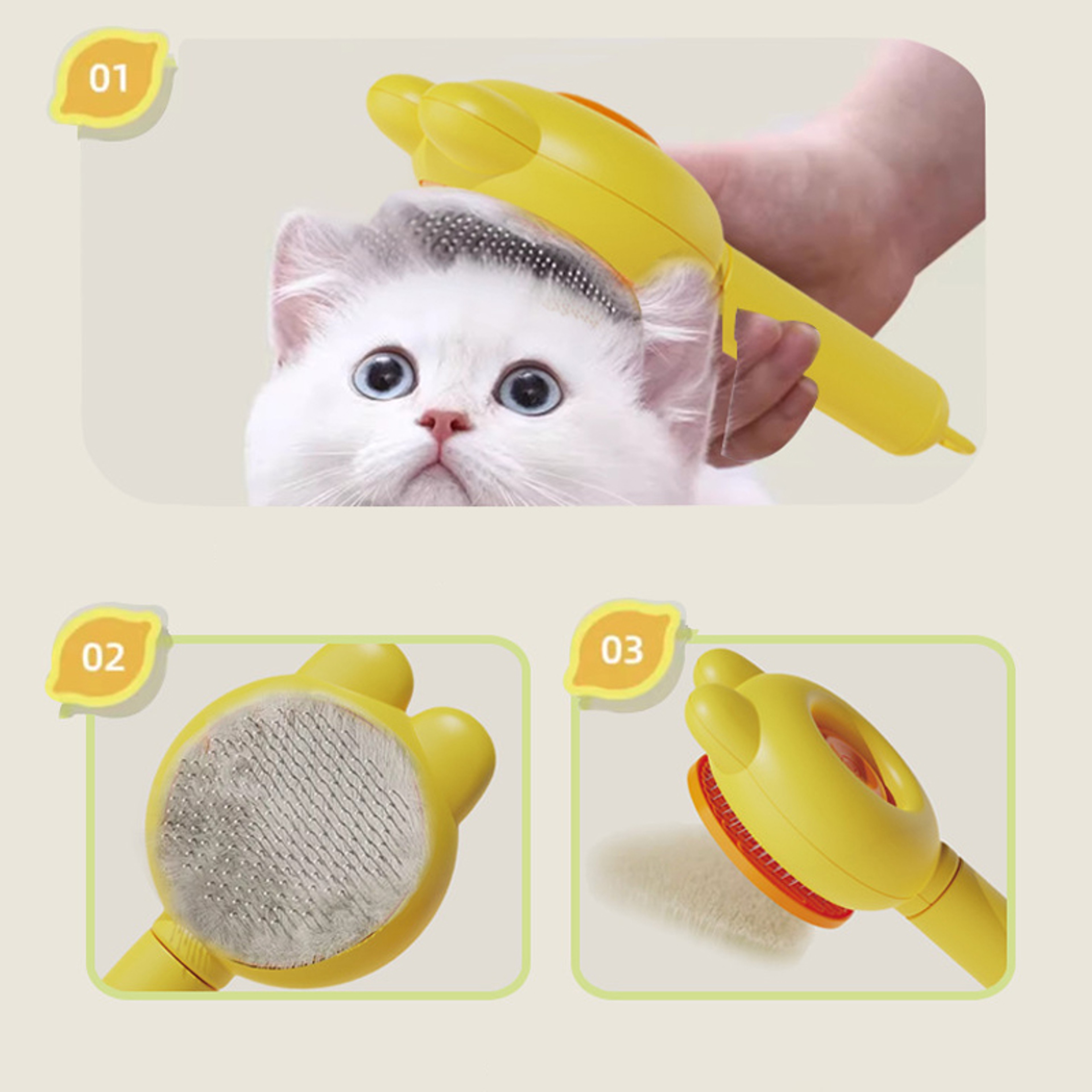 Magic Self Cleaning Pet Grooming Brush for Cats & Dogs with Gentle Massage Pins – view 2