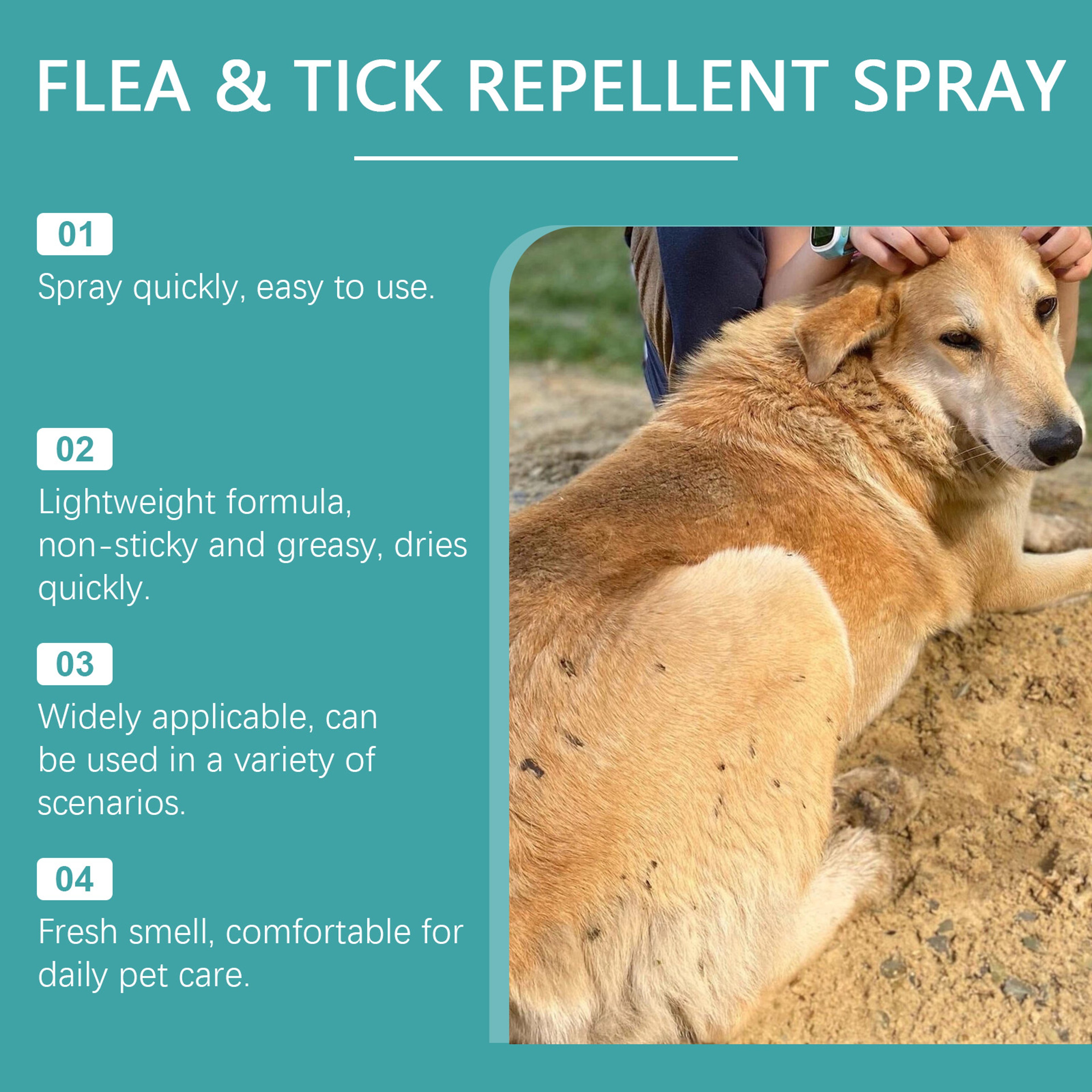 Pet Shield Flea & Tick Defense Spray for Cats & Dogs Flea Treatment Spray & Pet Deworming Spray – view 3