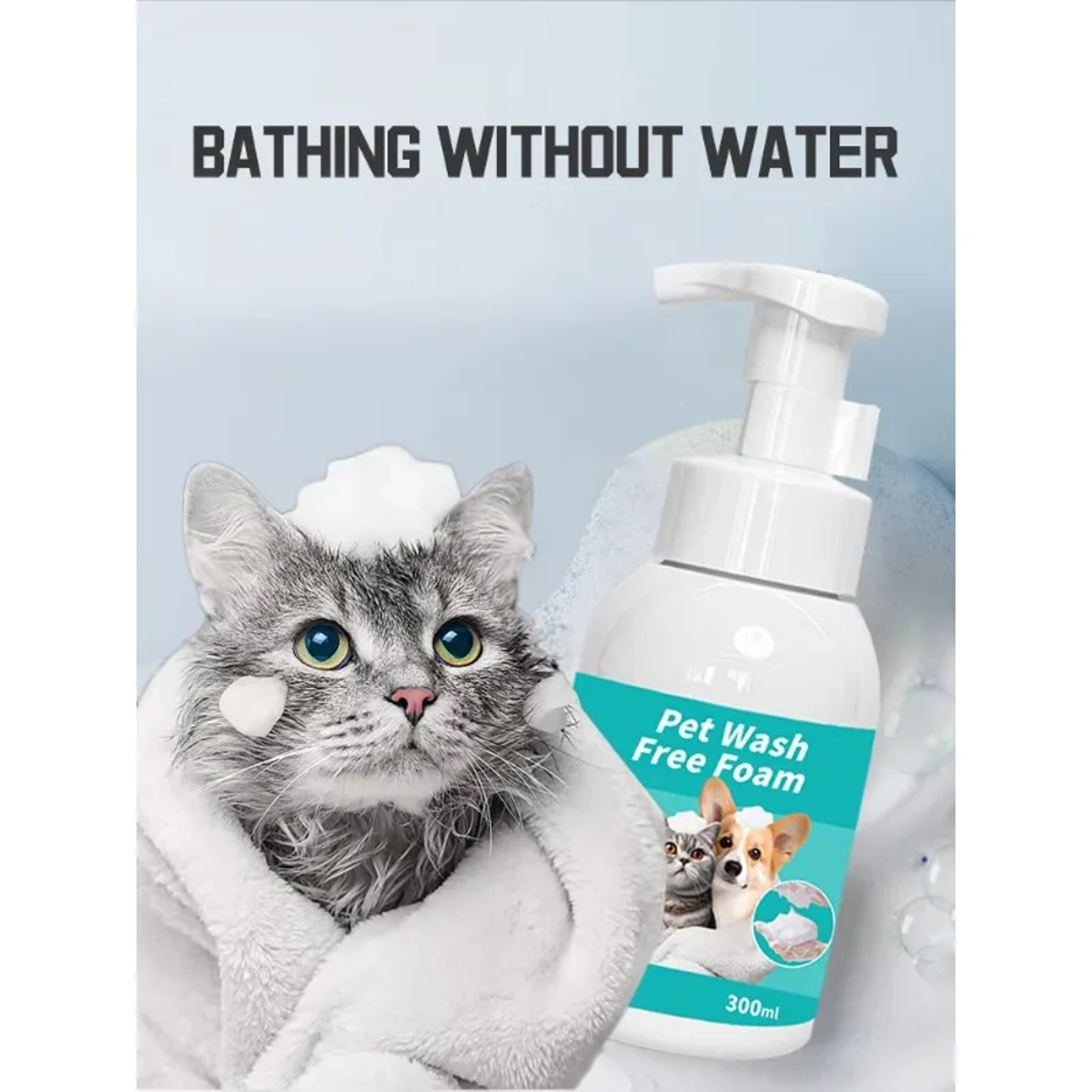 Fresh Paws Waterless Pet Shampoo Foam No Rinse Dry Shampoo For Dogs  Cats Odor Remover 0