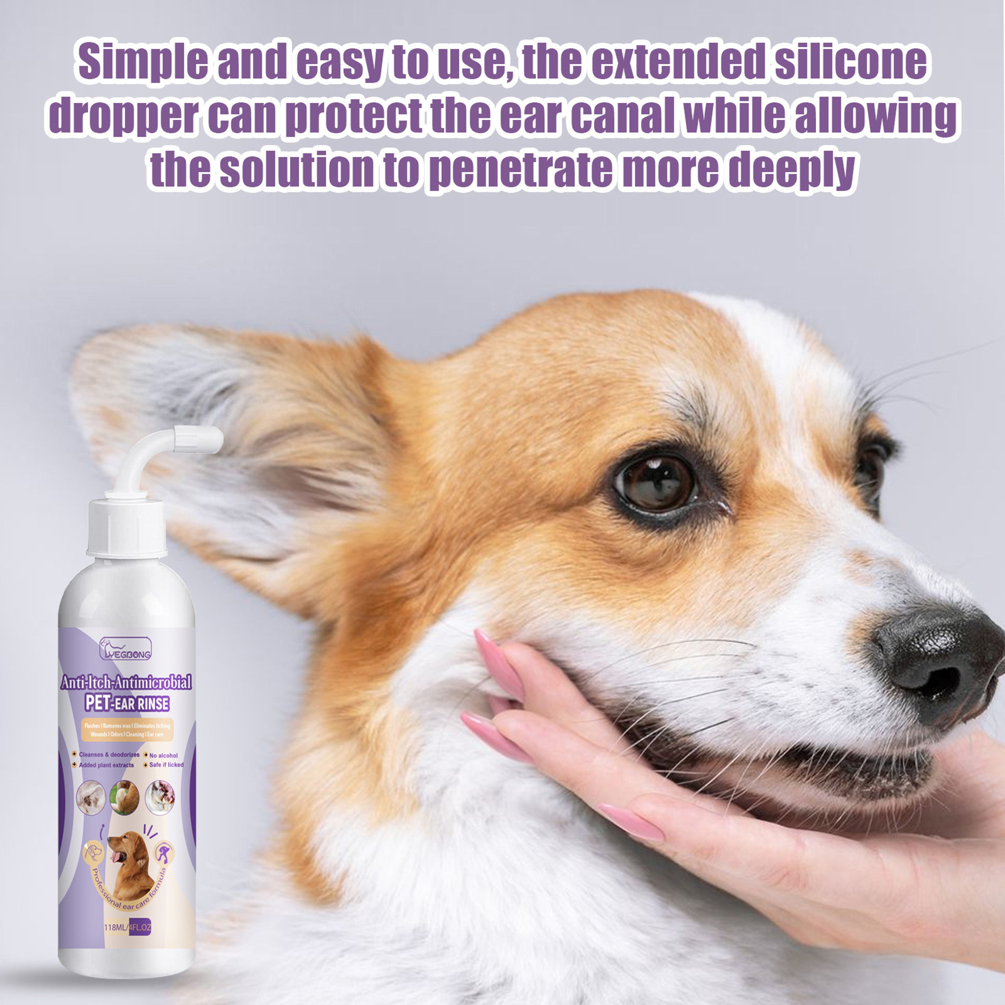 Pure Paws Pet Ear Cleaner Solution 118ml for Dogs & Cats Ear Wax and Odor Care – view 2