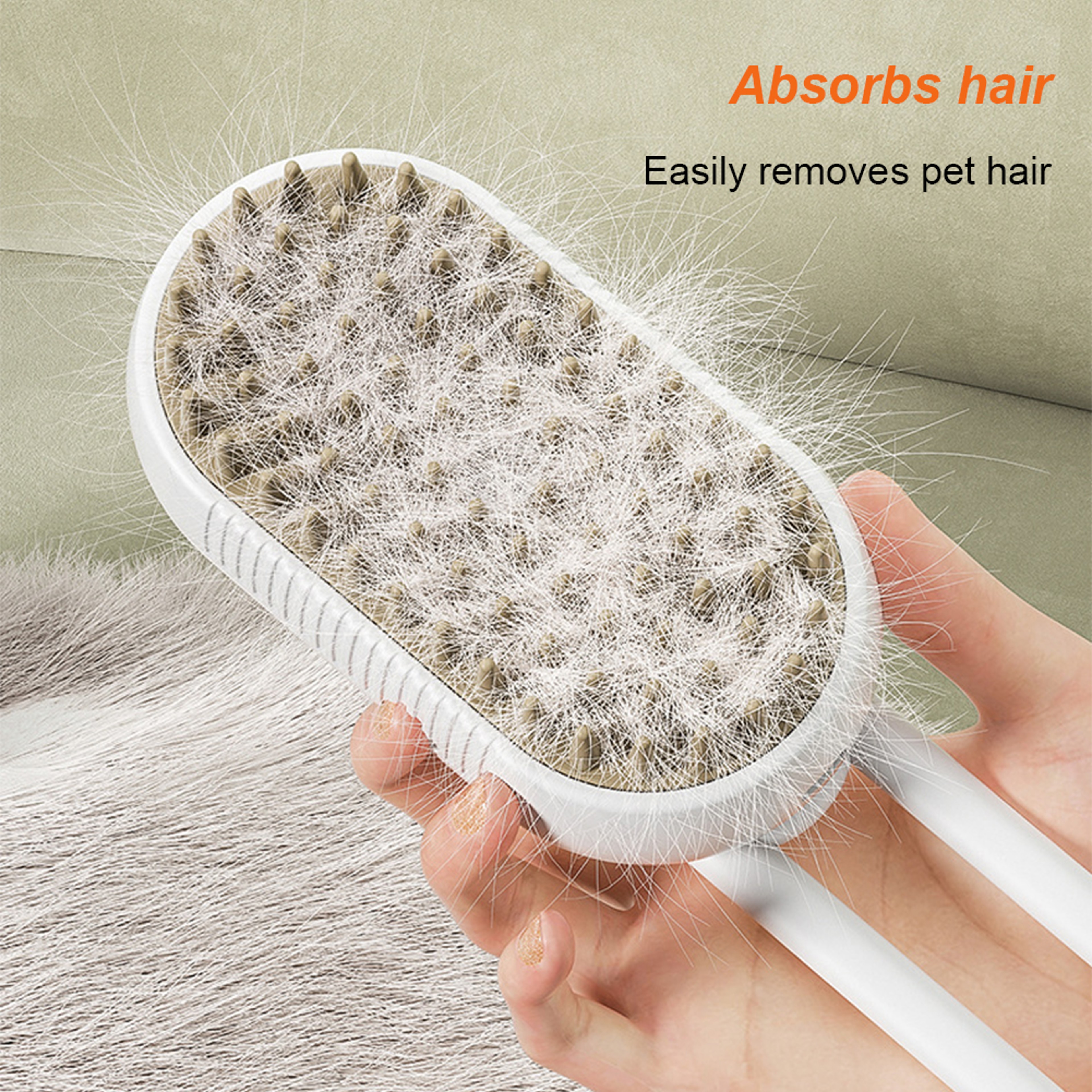 3 in 1 Pet Grooming Brush Steam Pet Brush, Cat Grooming Brush & Hair Remover Comb – view 2