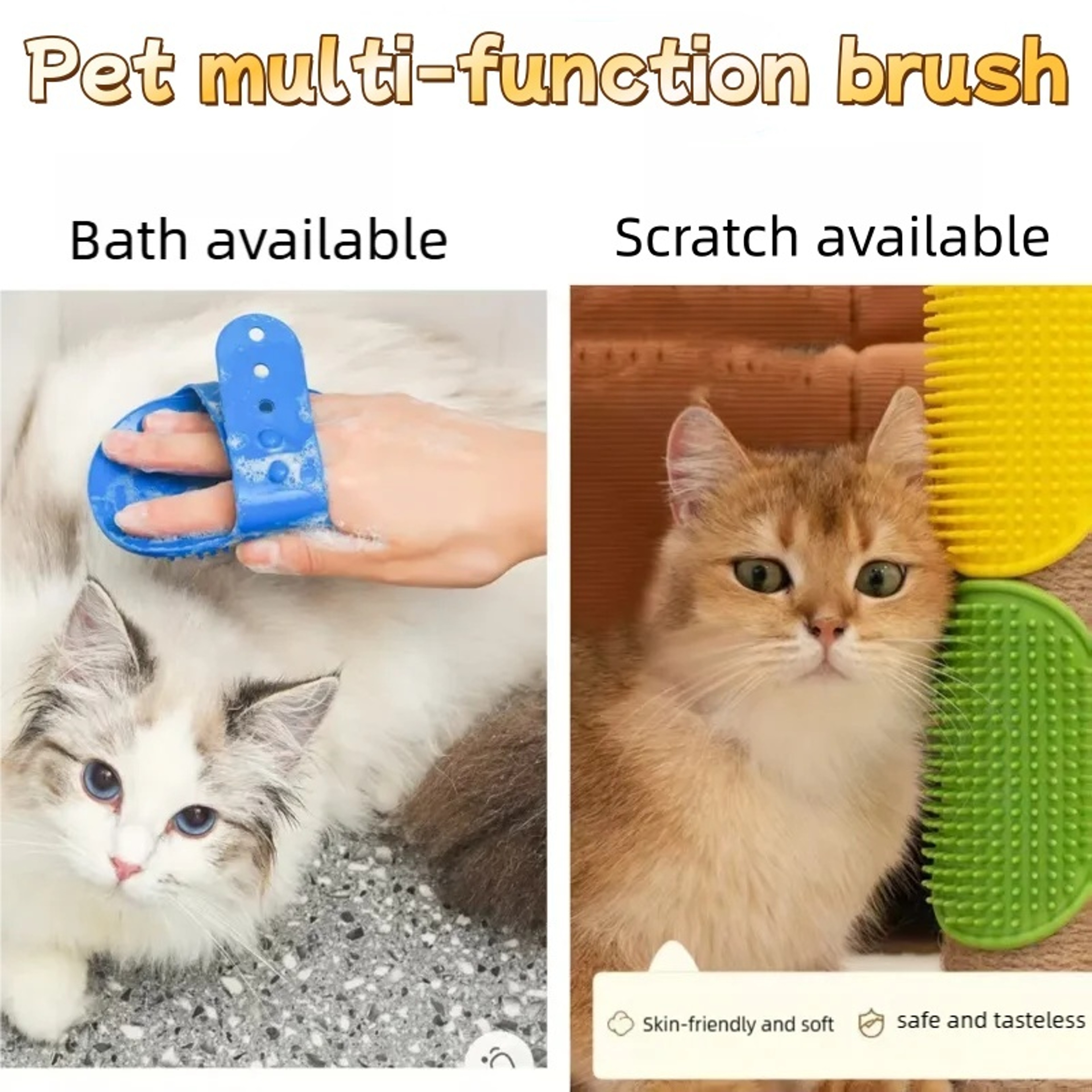 Paw Spa Silicone Pet Grooming Bath Brush & Hair Remover for Dogs and Cats – view 1