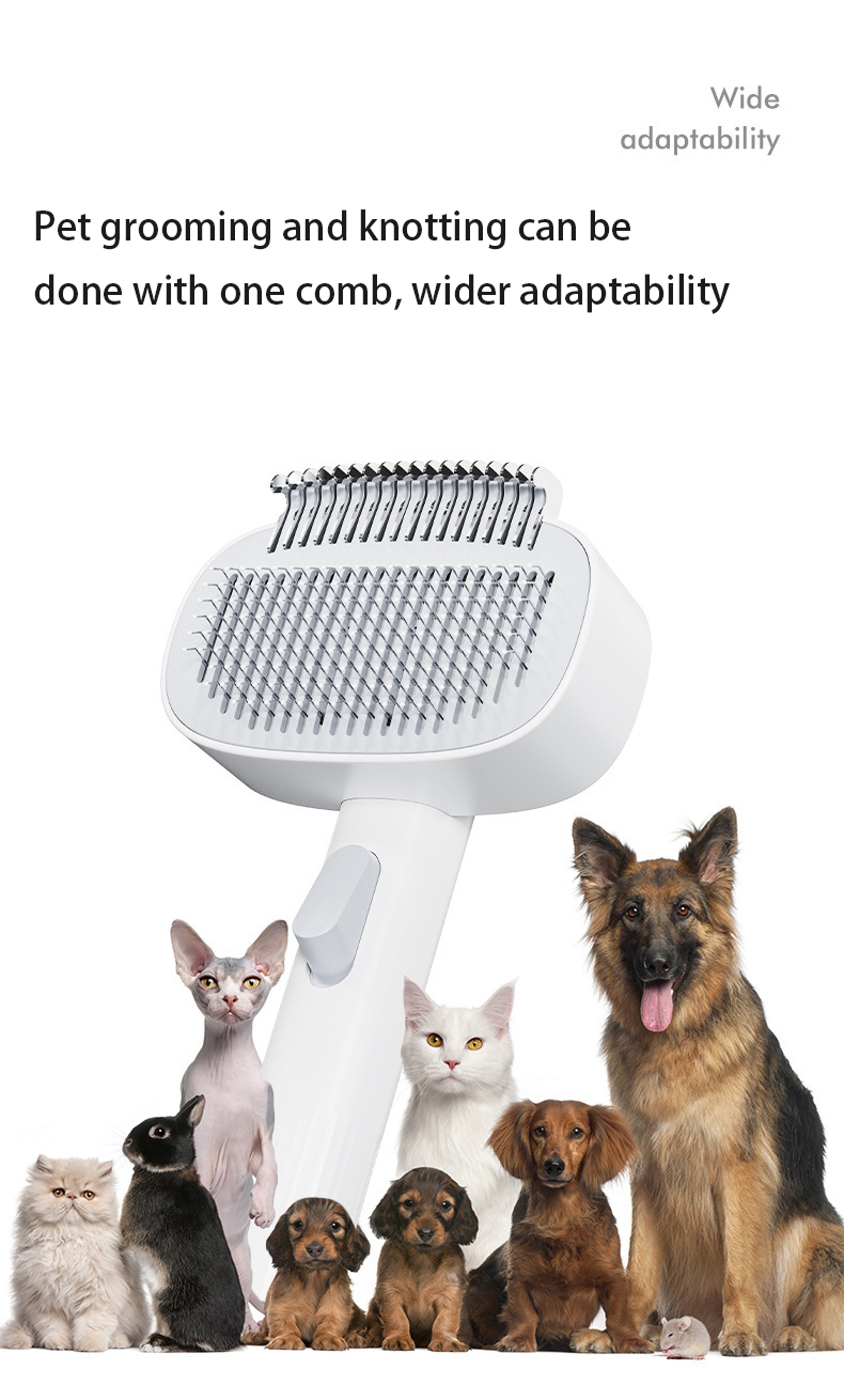 Magic Pet Grooming Brush for Dogs & Cats Self Cleaning Dog Deshedding Brush & Knot Remover – view 2