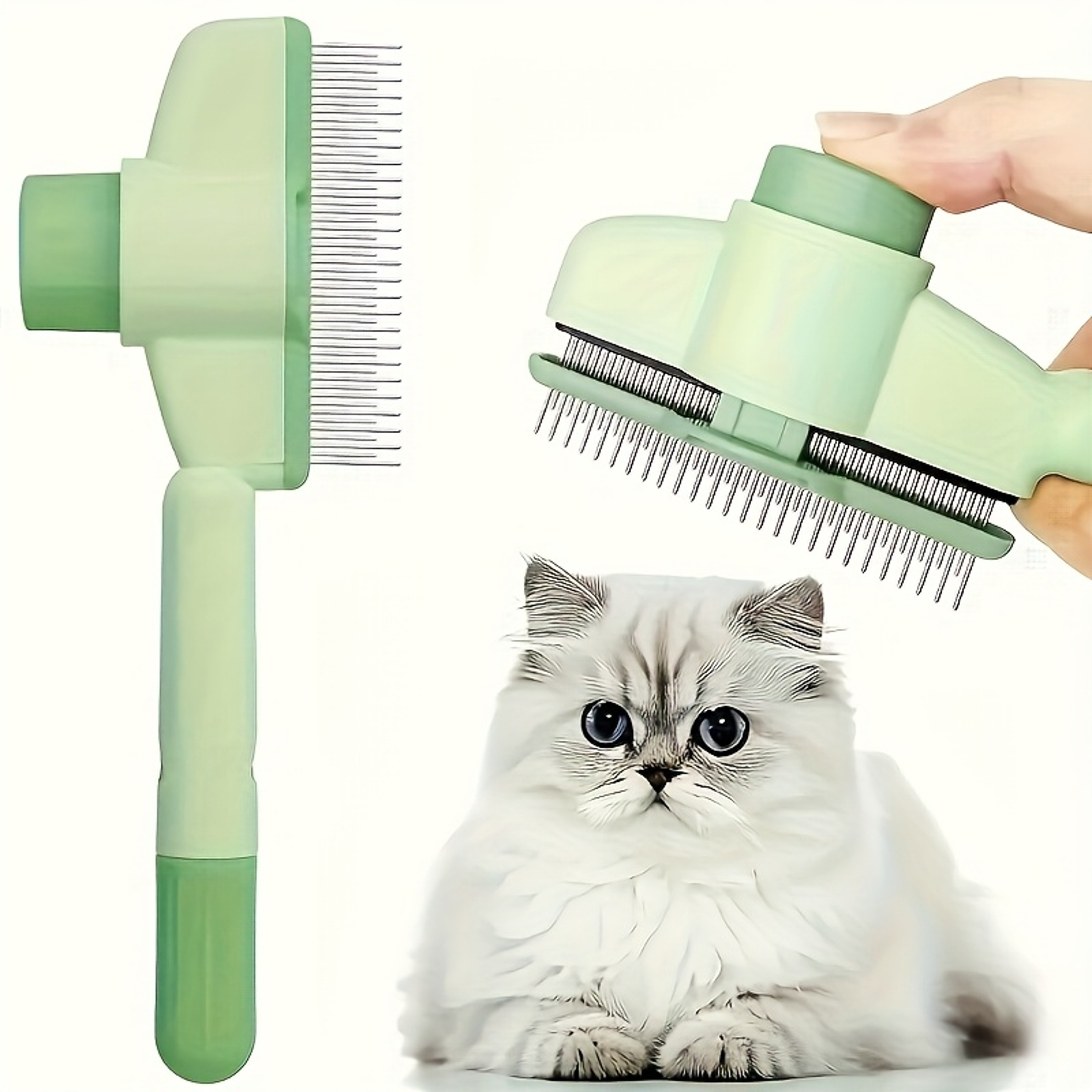 Self Cleaning Pet Brush for Cats & Dogs Gentle Pet Deshedding Comb & Grooming Hair Remover – view 2
