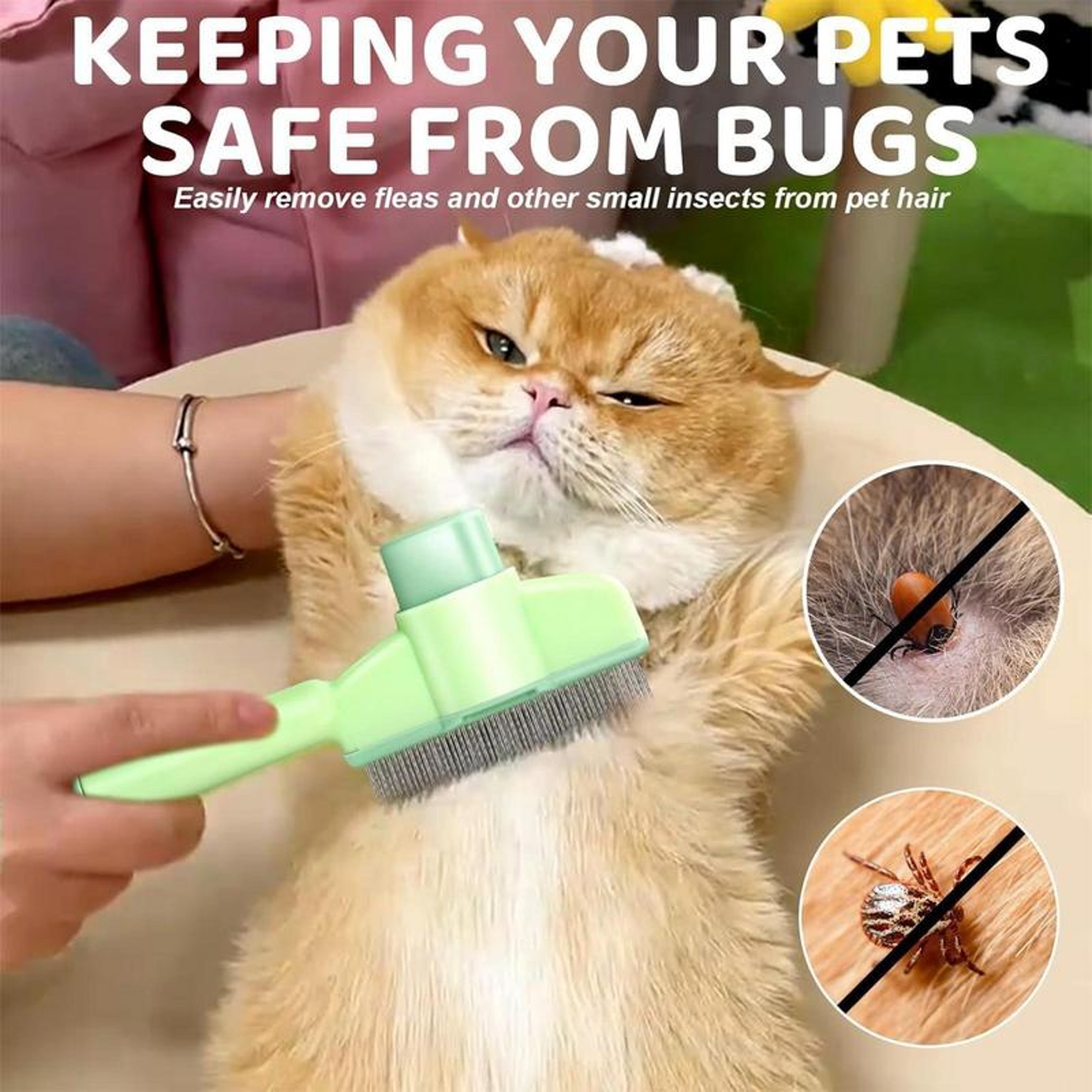 Self Cleaning Slicker Brush For Dogs  Cats Pet Grooming Brush With Deshedding  Detangling 2