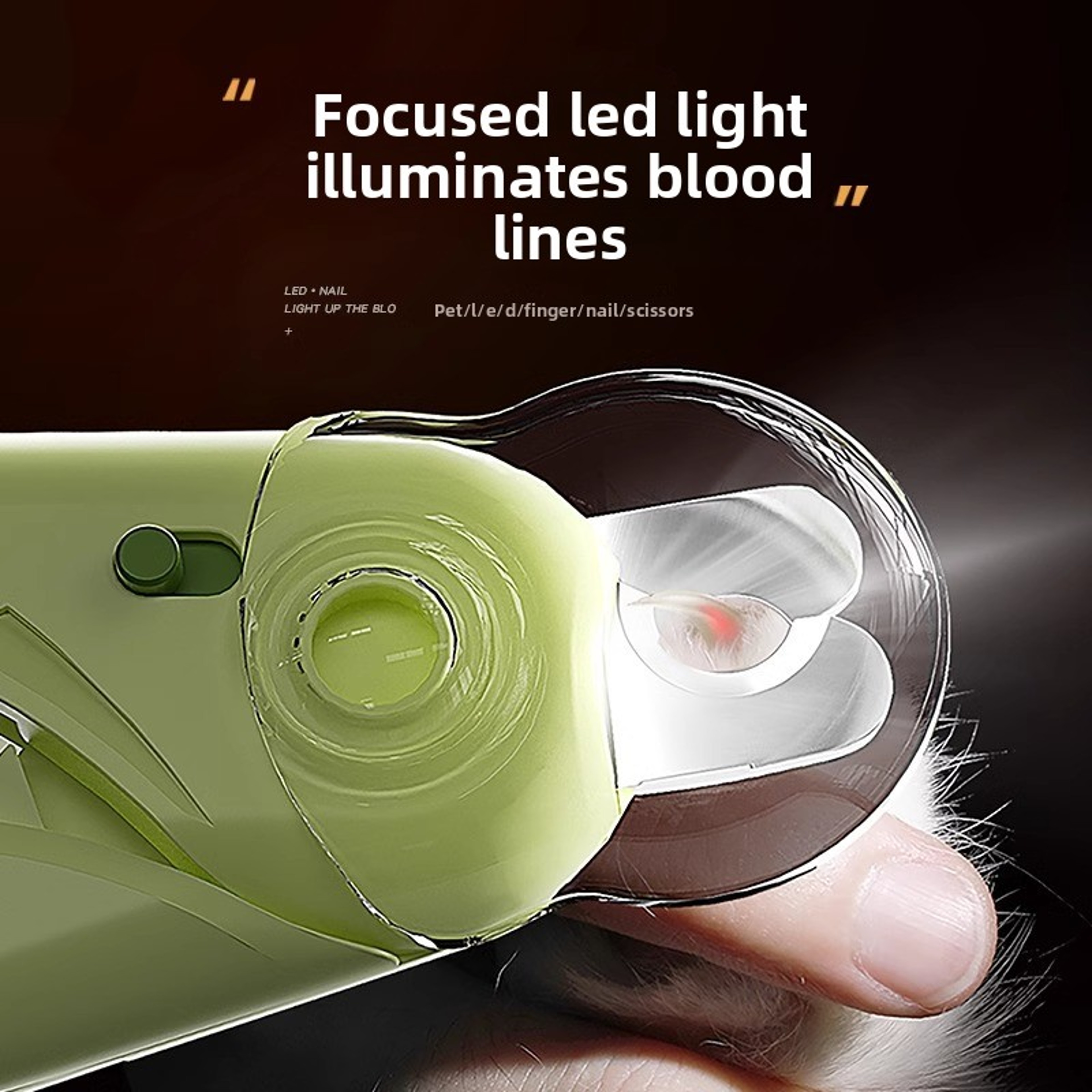 LED Cat Nail Clippers for Dogs & Small Pets Safe Precision Grooming Tool with Light – view 2
